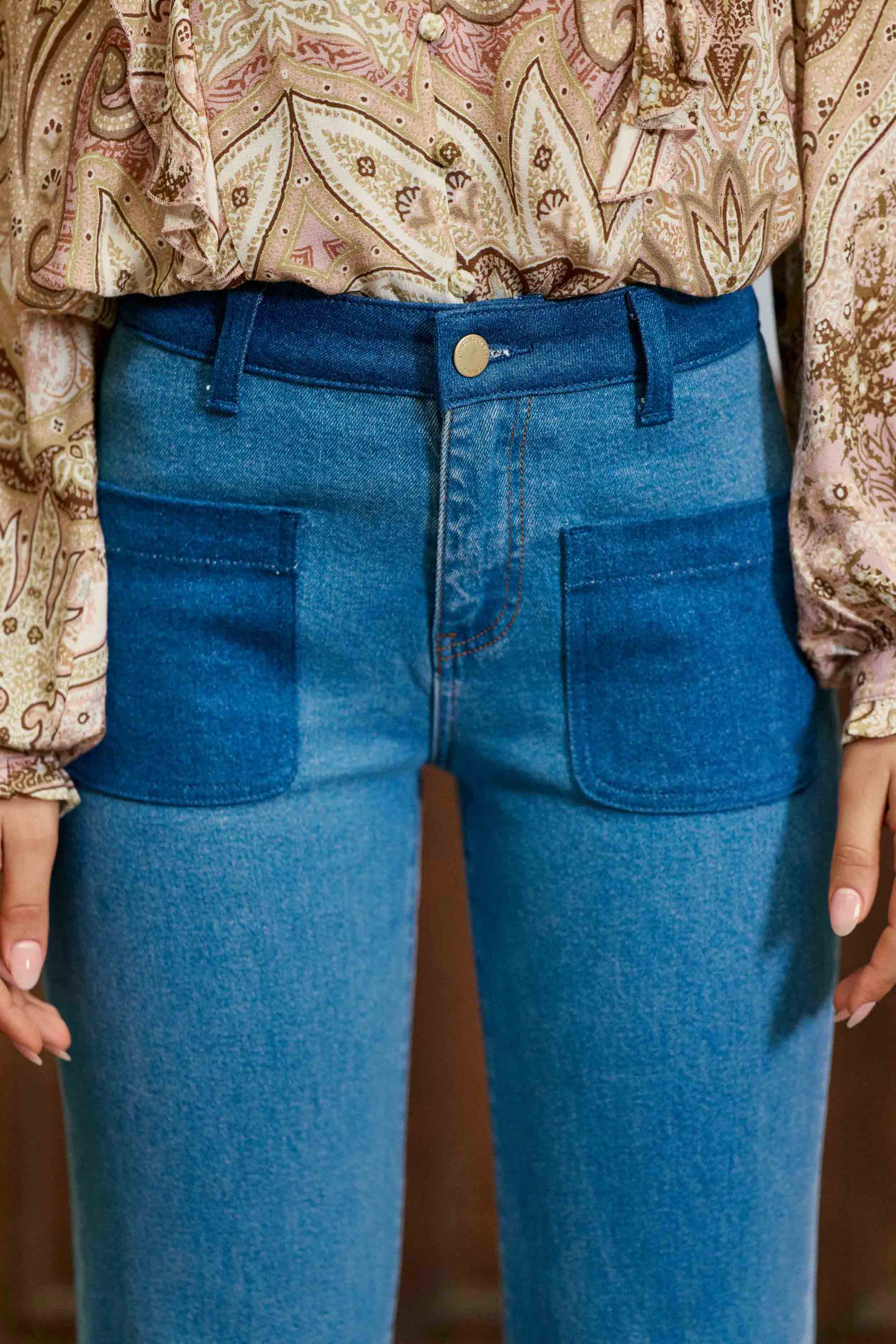 Jean flare contrasté stone – Sonnya