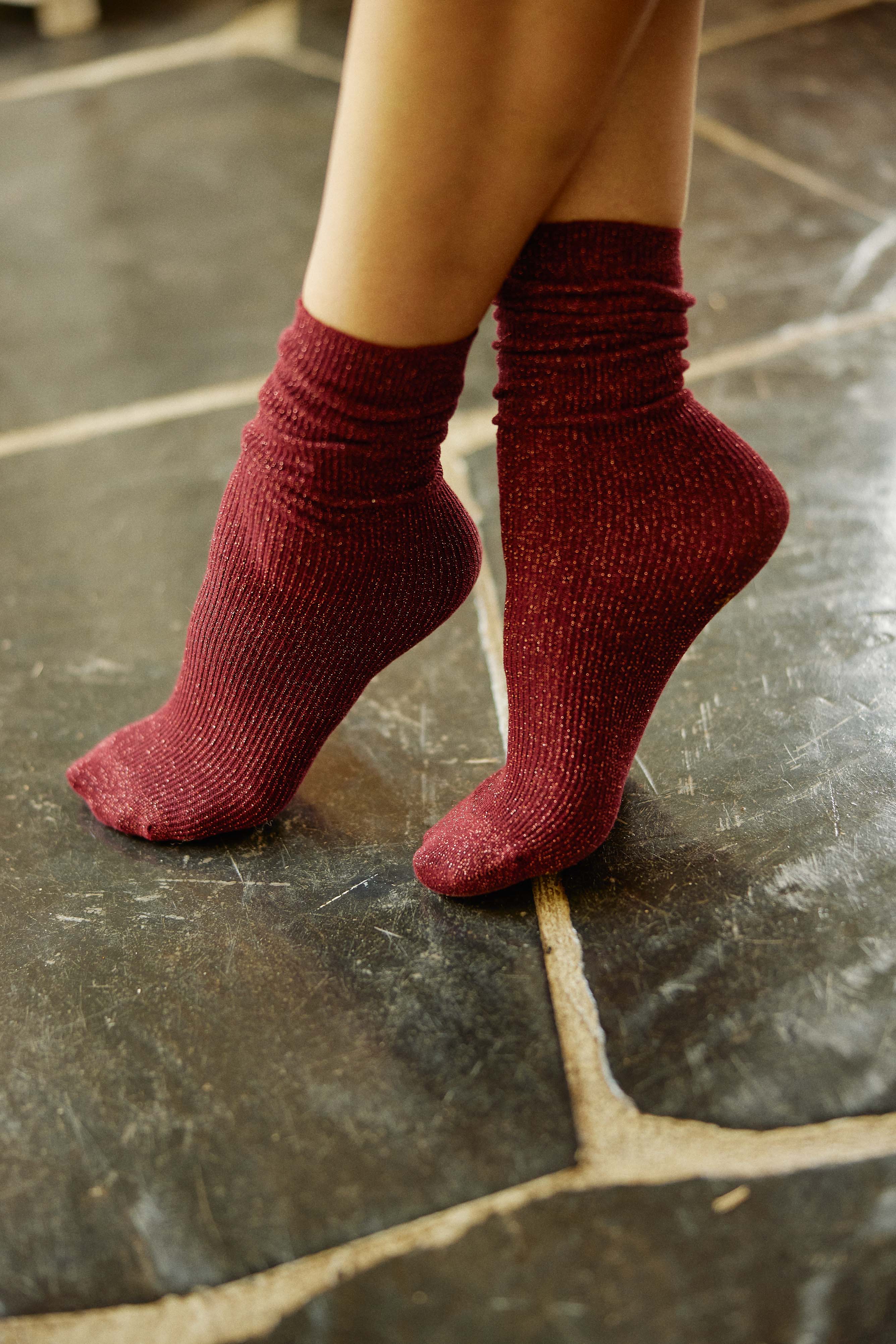 Sparkly Socks Sparkle - Bordeaux/Camel/Navy