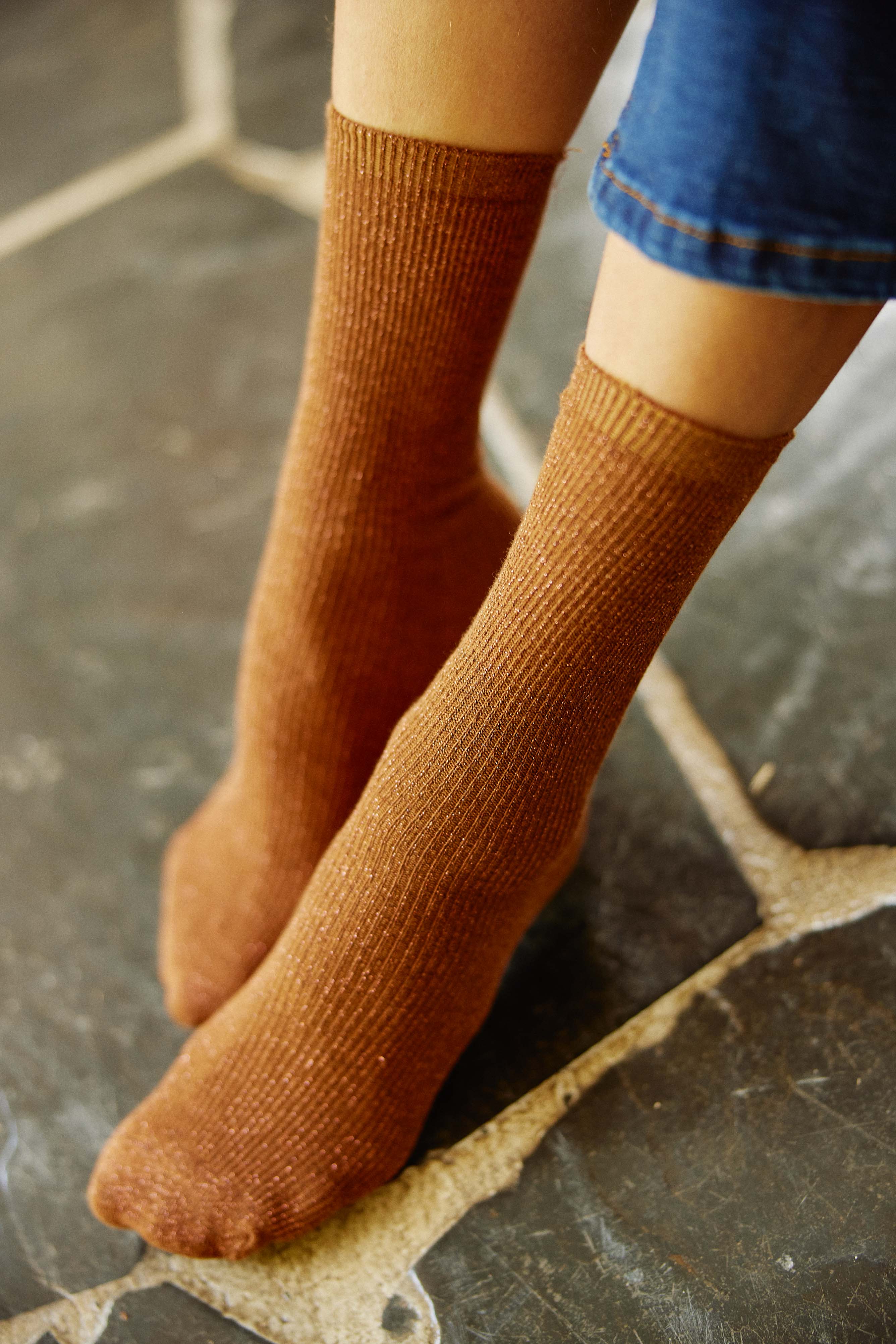Sparkly Socks Sparkle - Bordeaux/Camel/Navy