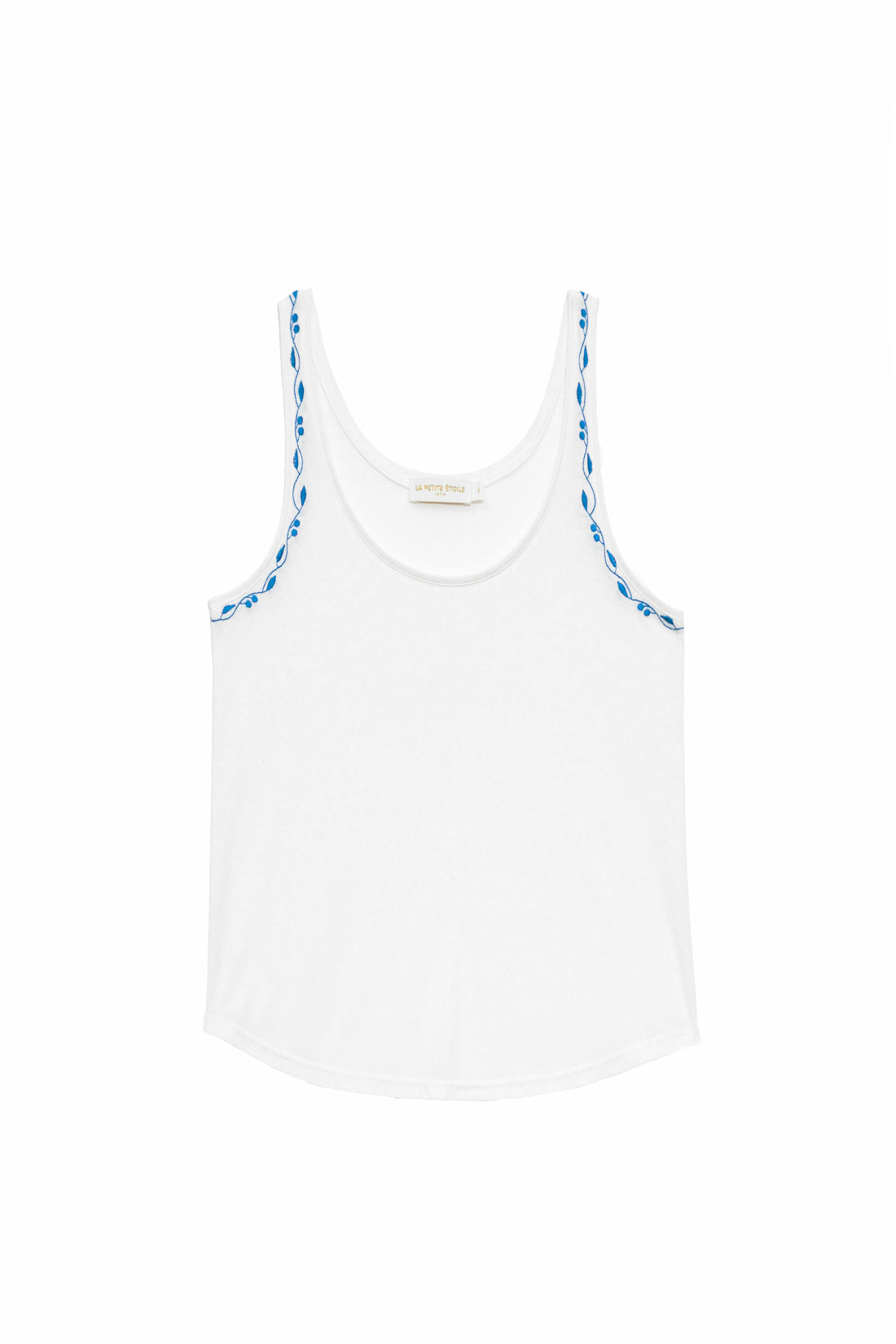 White embroidered cropped tank top - Taimo