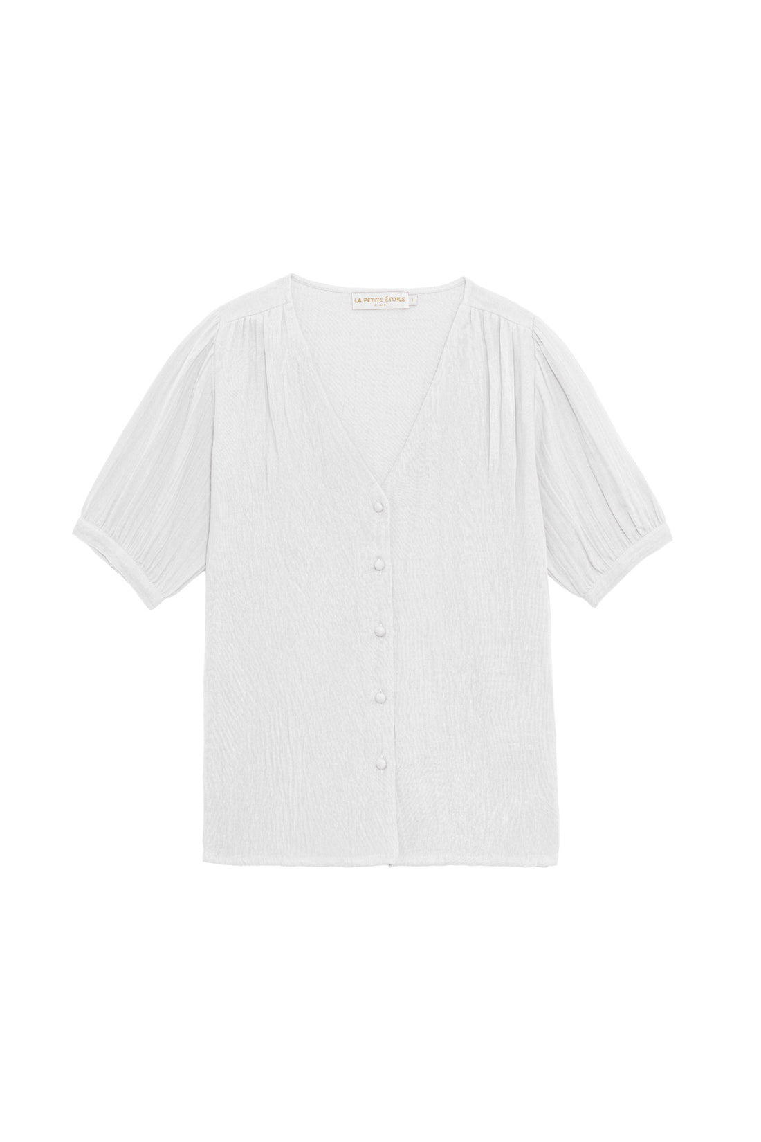 White V-neck top - Tevan