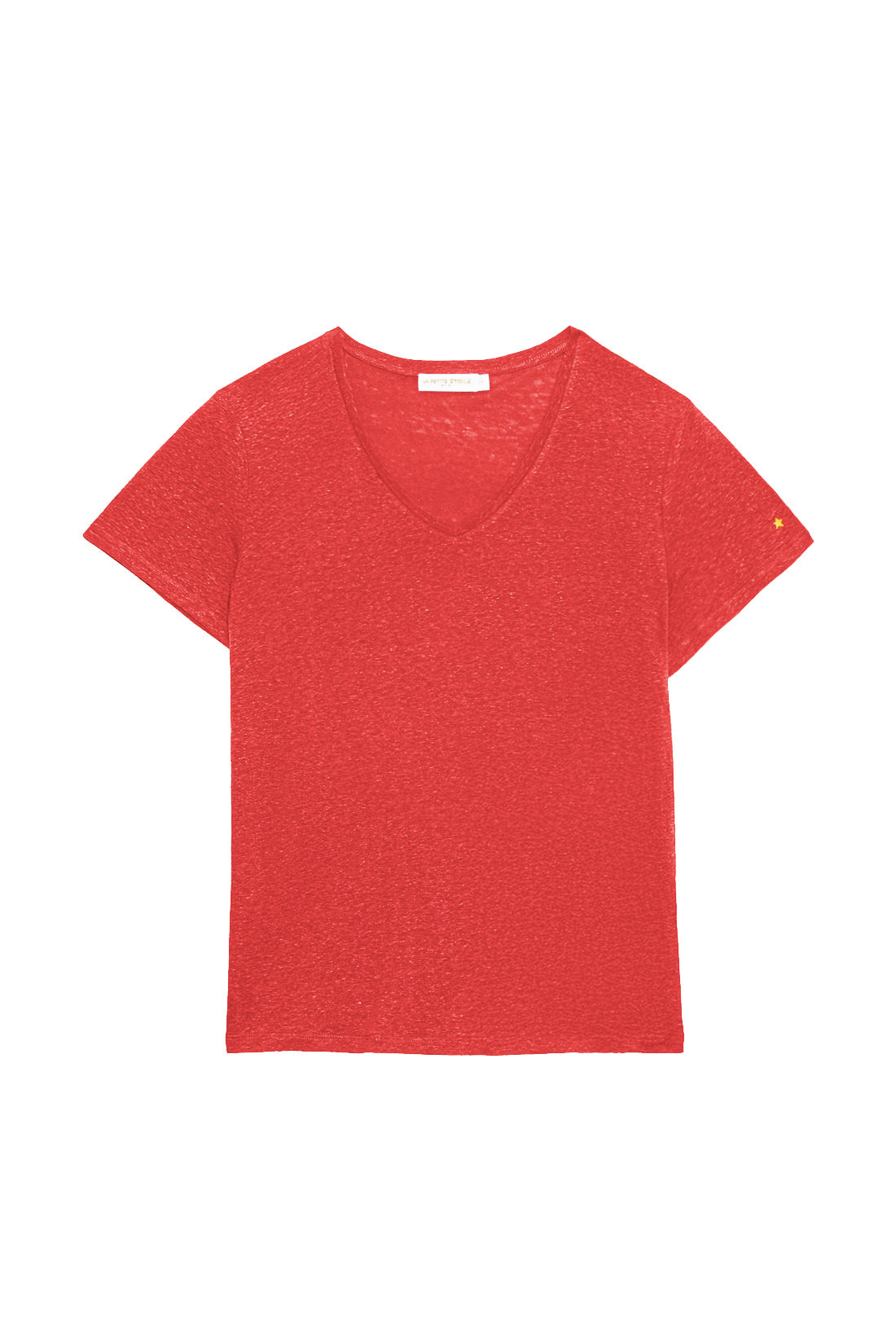 Orange red V-neck t-shirt - Thana