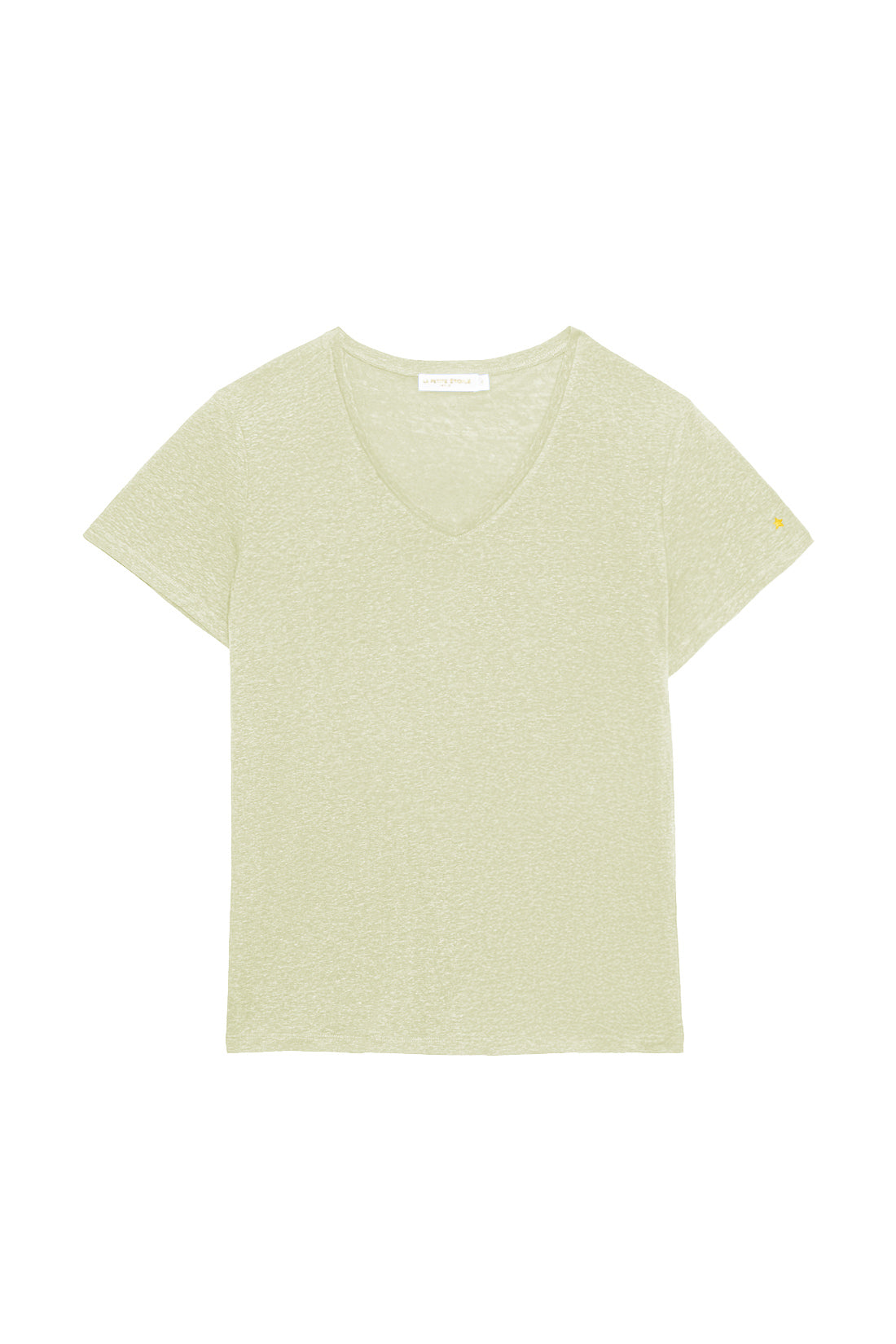 Almond green V-neck t-shirt - Thana