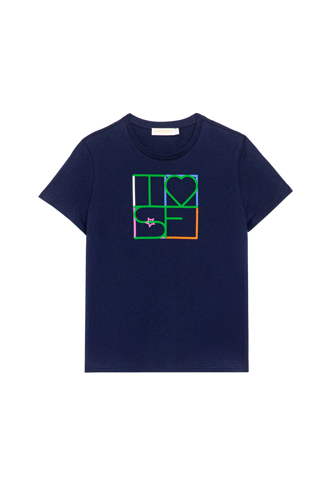 Navy round-neck t-shirt - Tilove