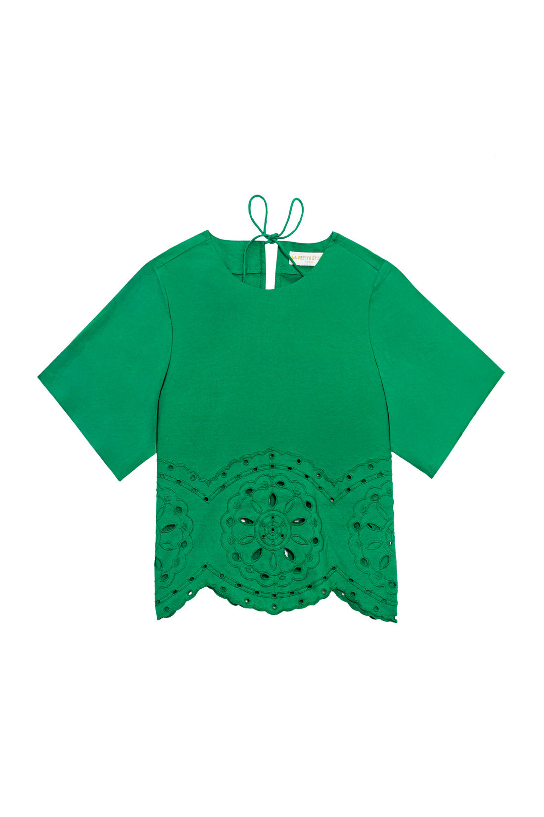 Green embroidered crop top - Tyna