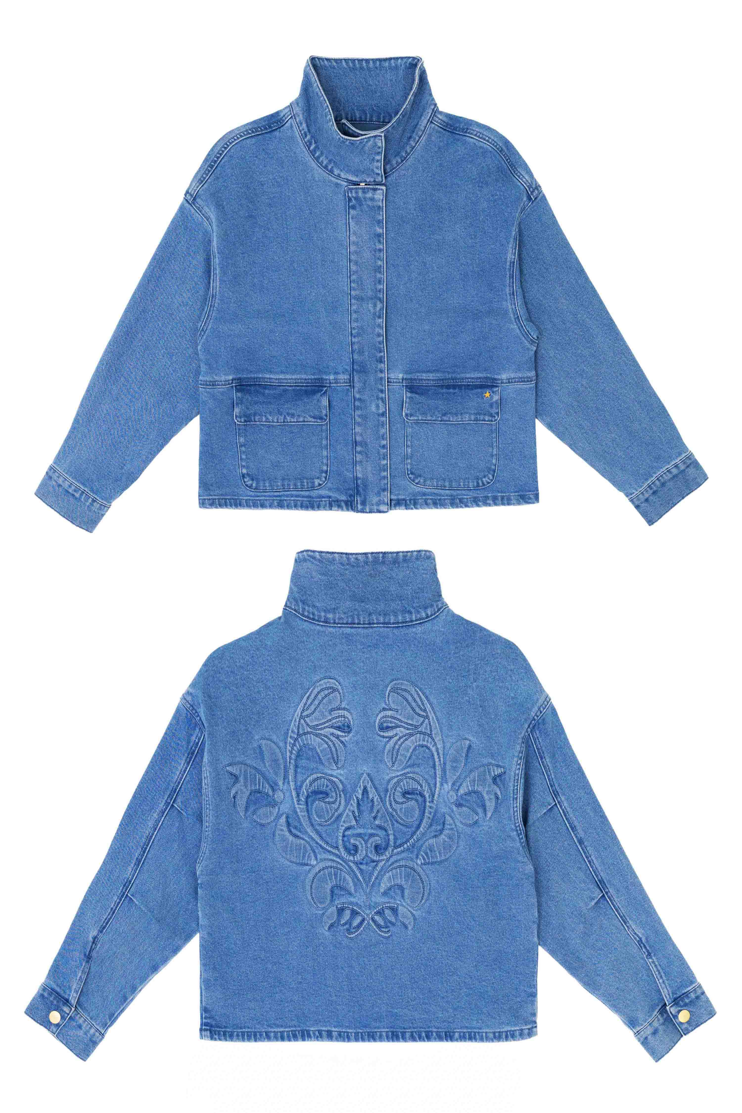 Velmo - Bestickte Jeansjacke