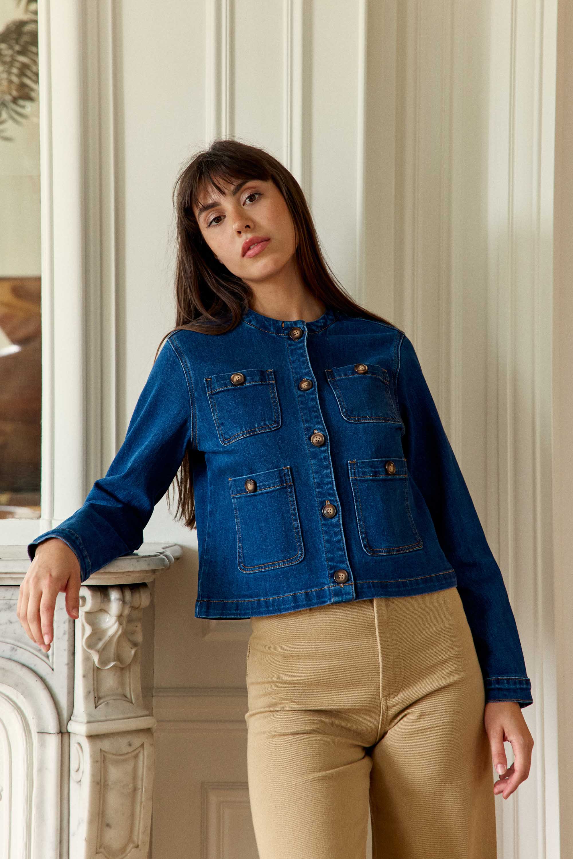 Denim Jacket Petite Veste En Jean Venda – Women's Fitted Denim