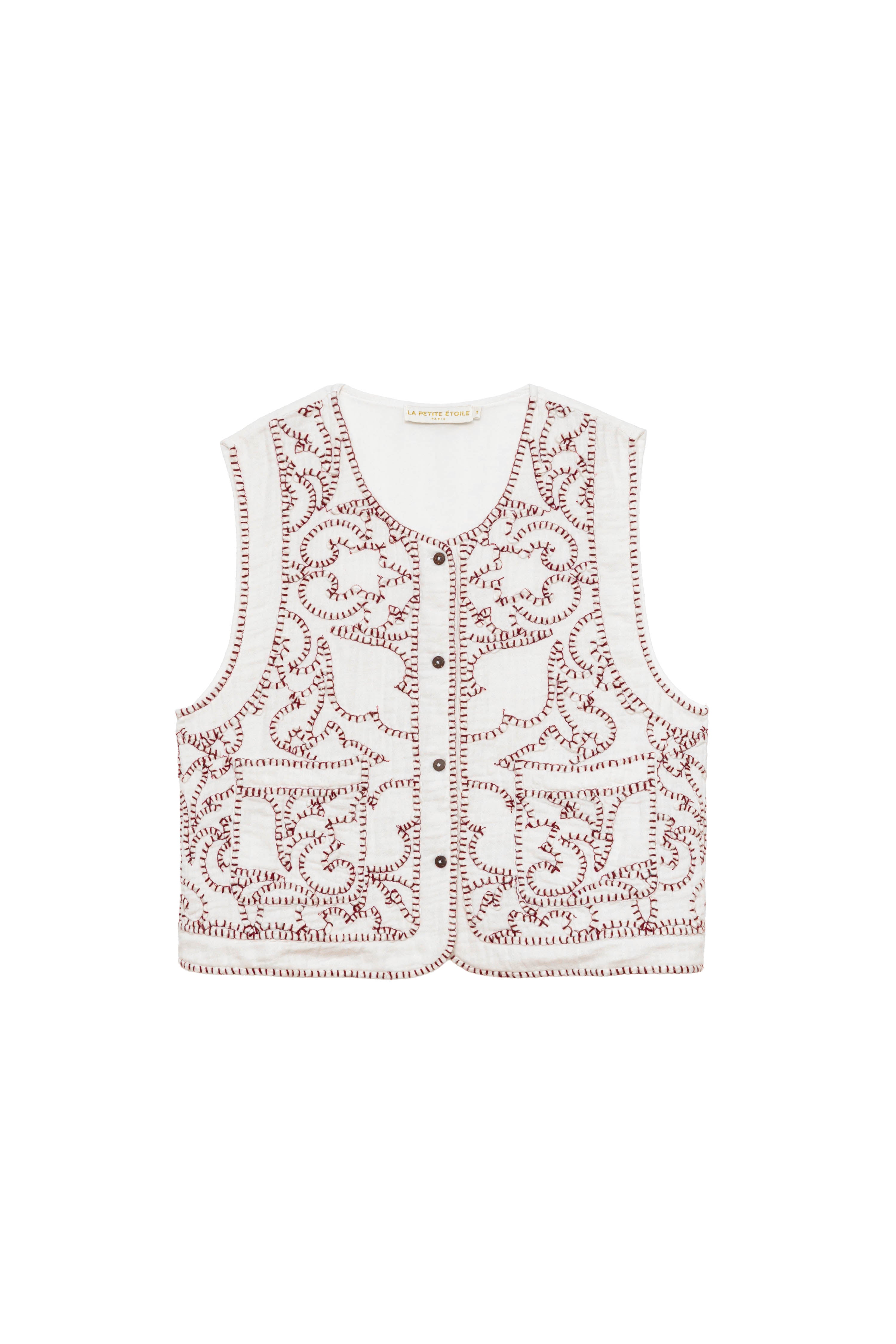 Verati - Embroidered Sleeveless Vest