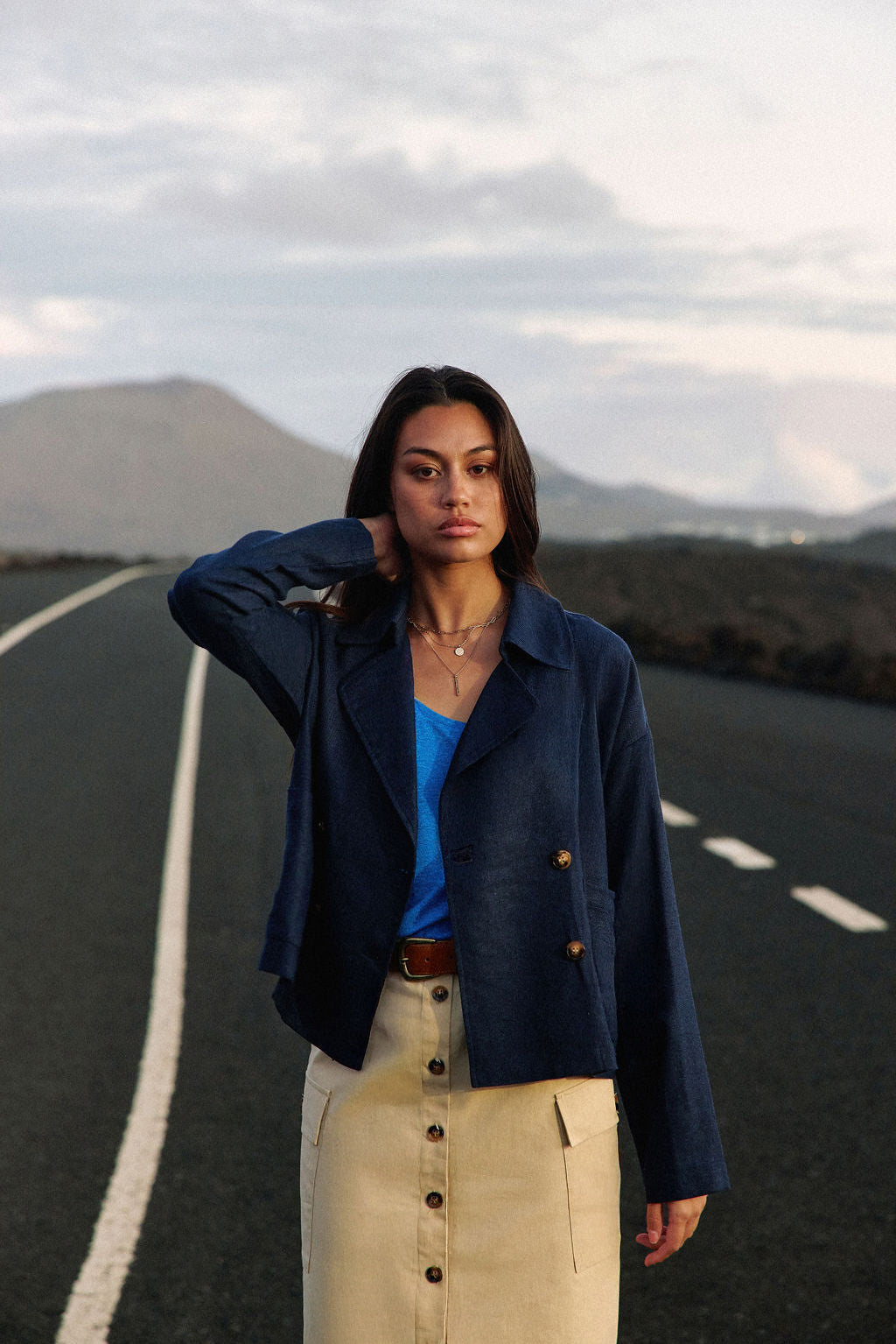 Navy double-breasted jacket - Verly