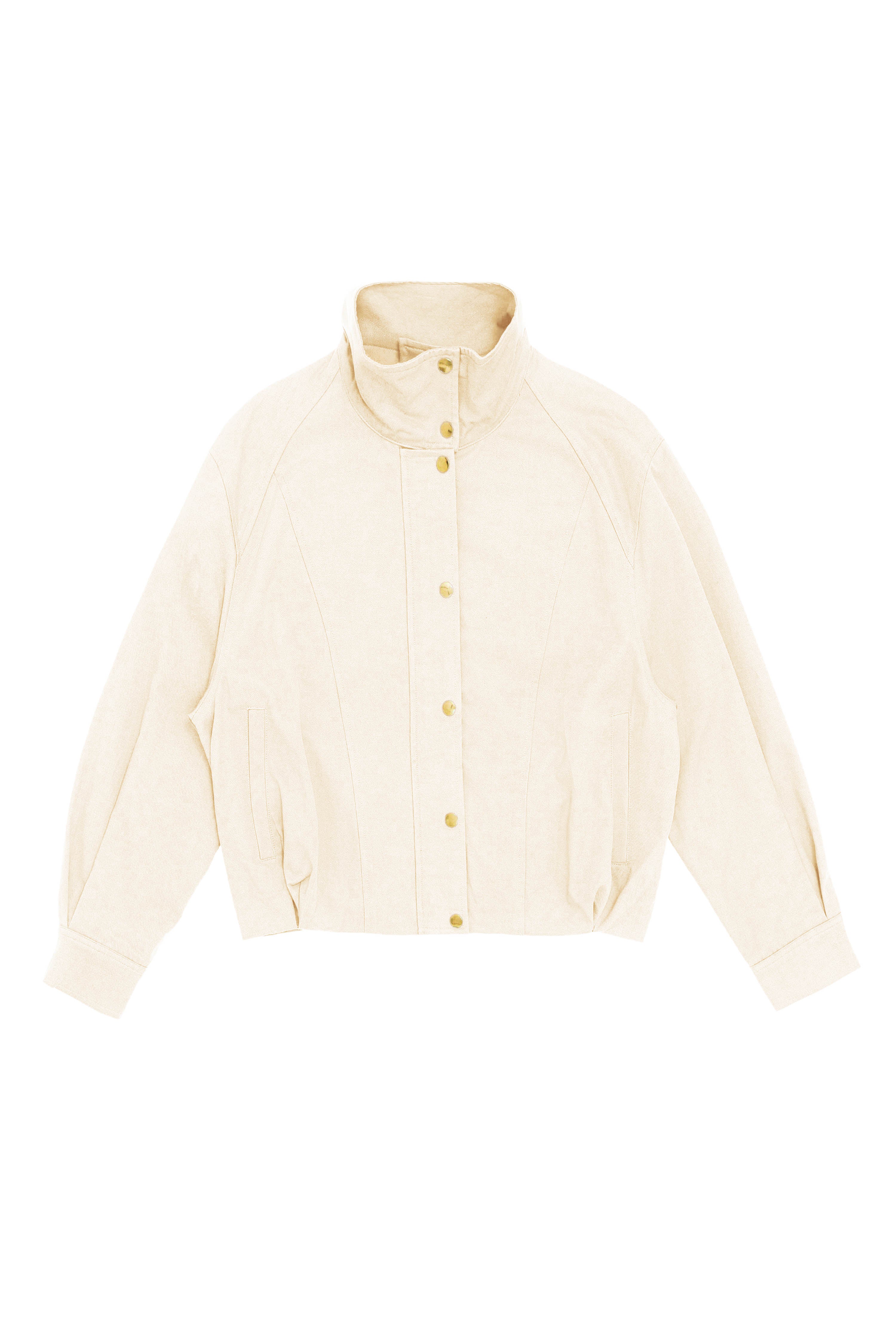 Veste courte oversize col montant beige – Vilay