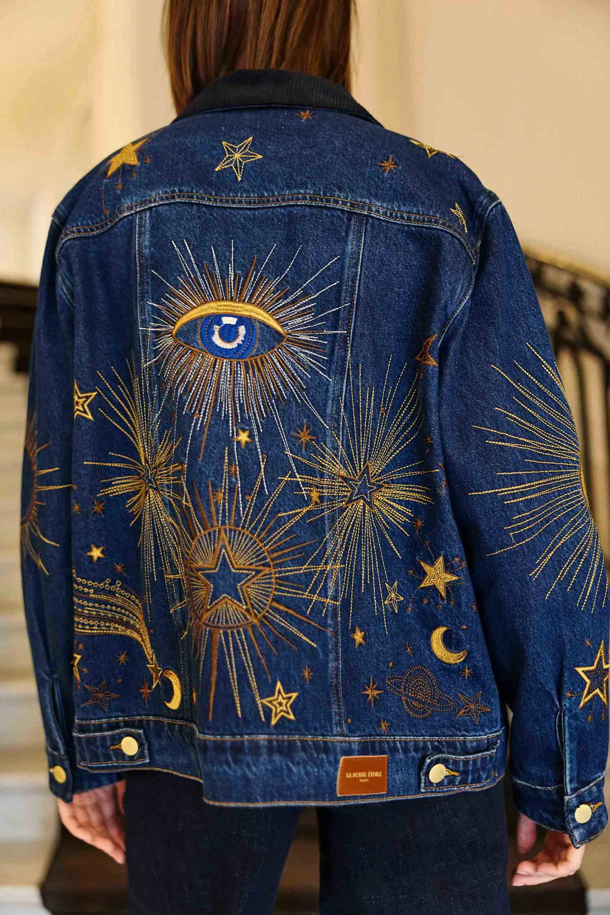 Vinae - Veste denim brodée