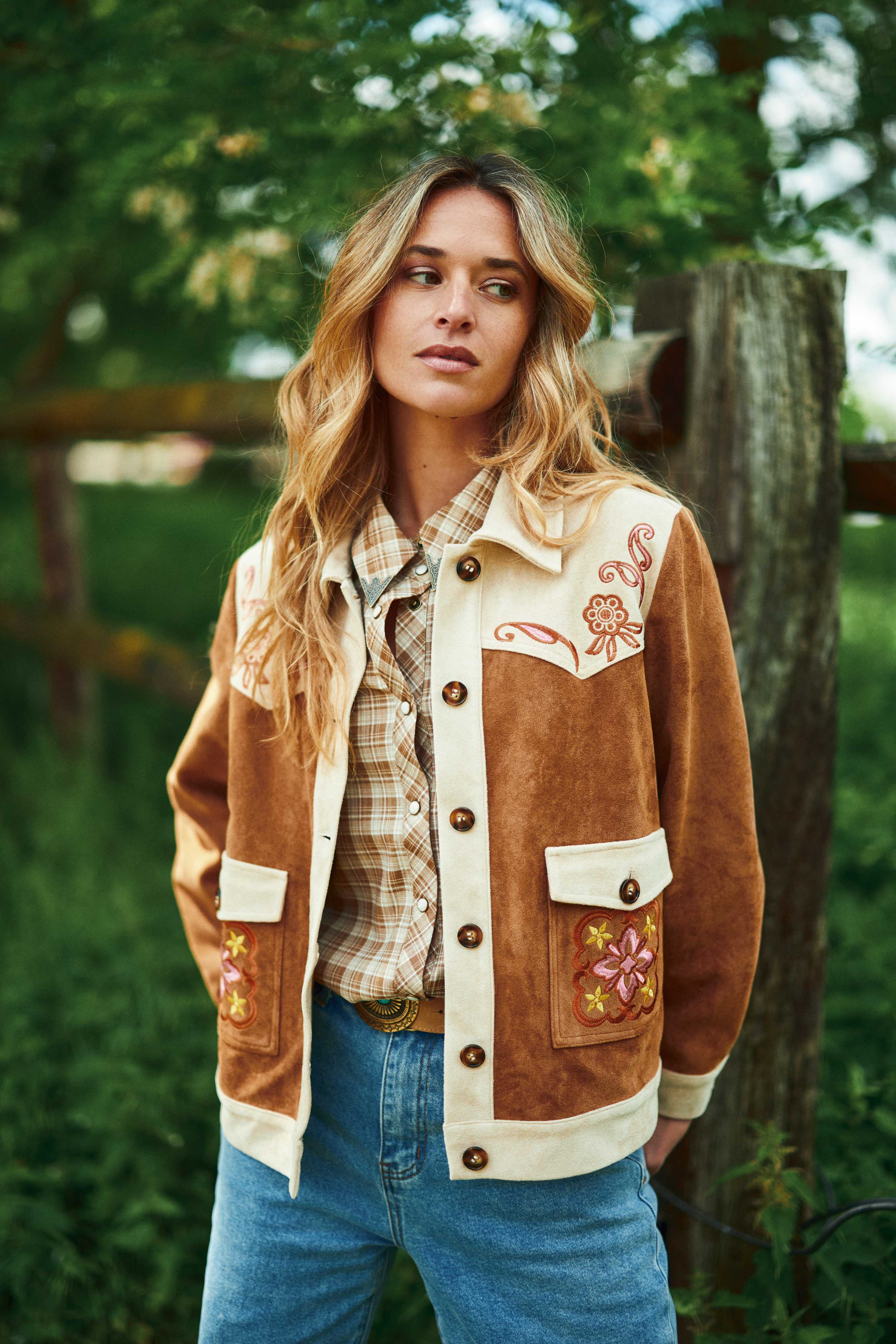 Vinao - Embroidered Suede Jacket