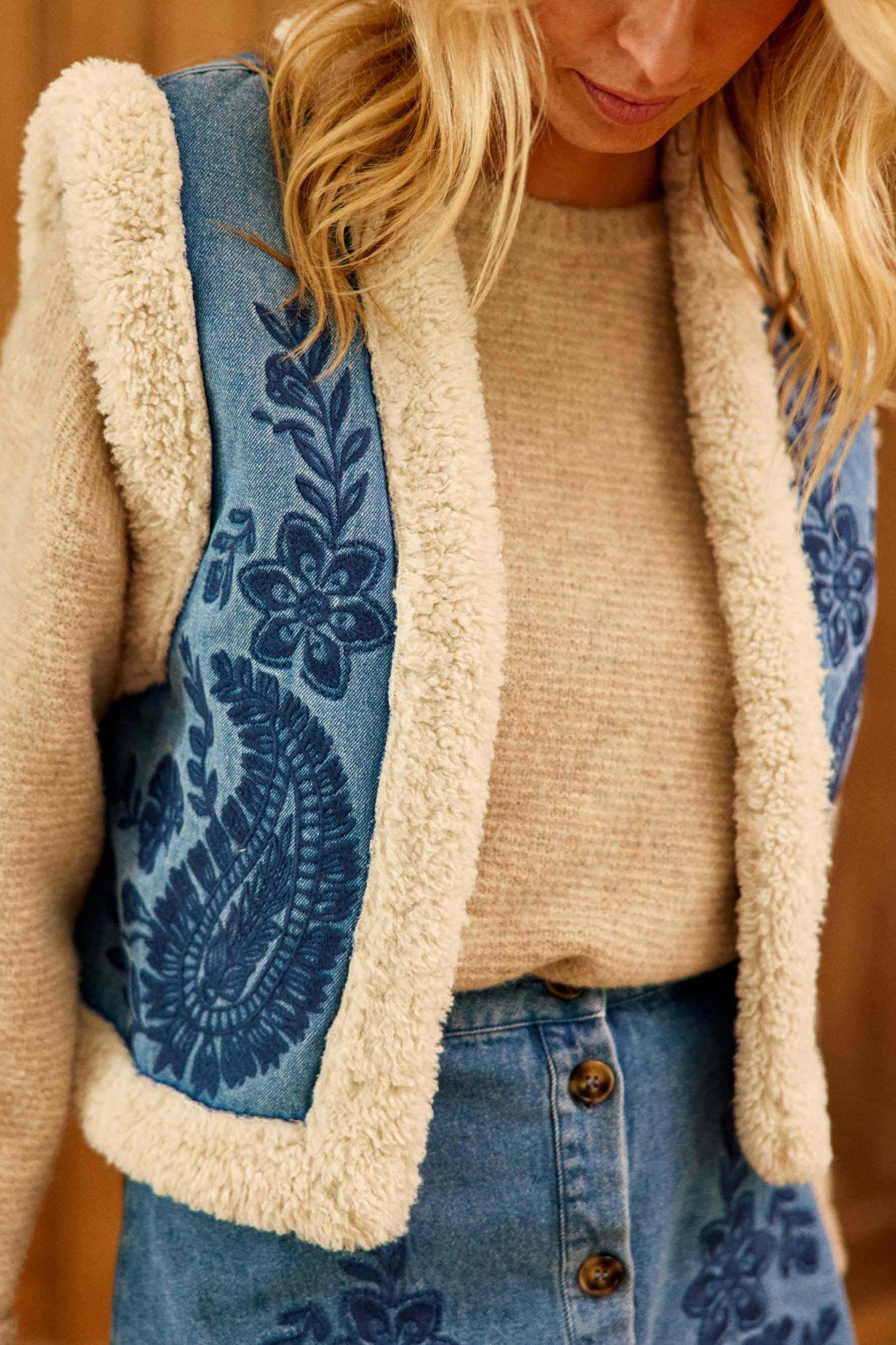 Veste sans manche denim femme – Viviane LA PETITE ÉTOILE Paris