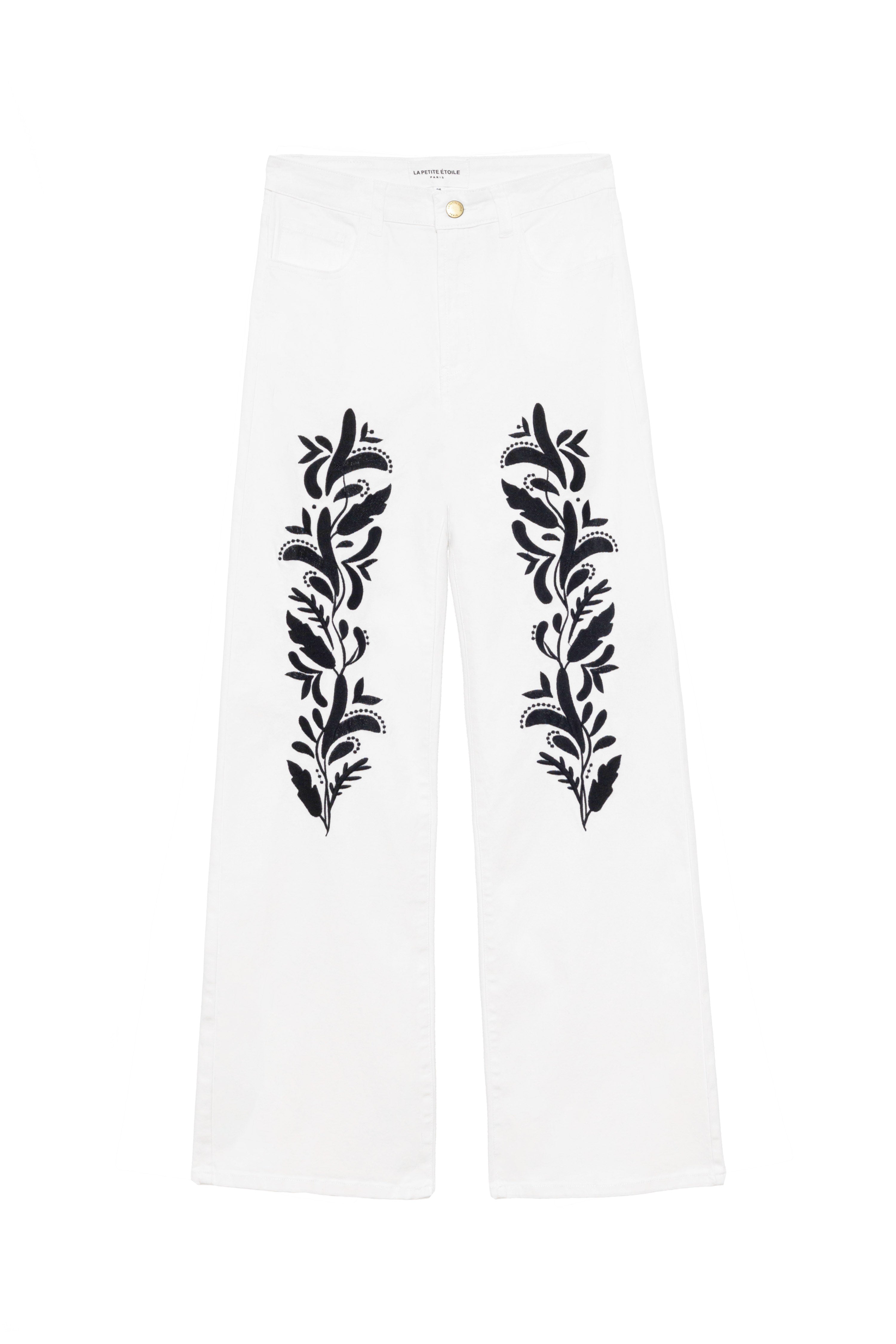 Zephyro - Weite Jeans, bestickt