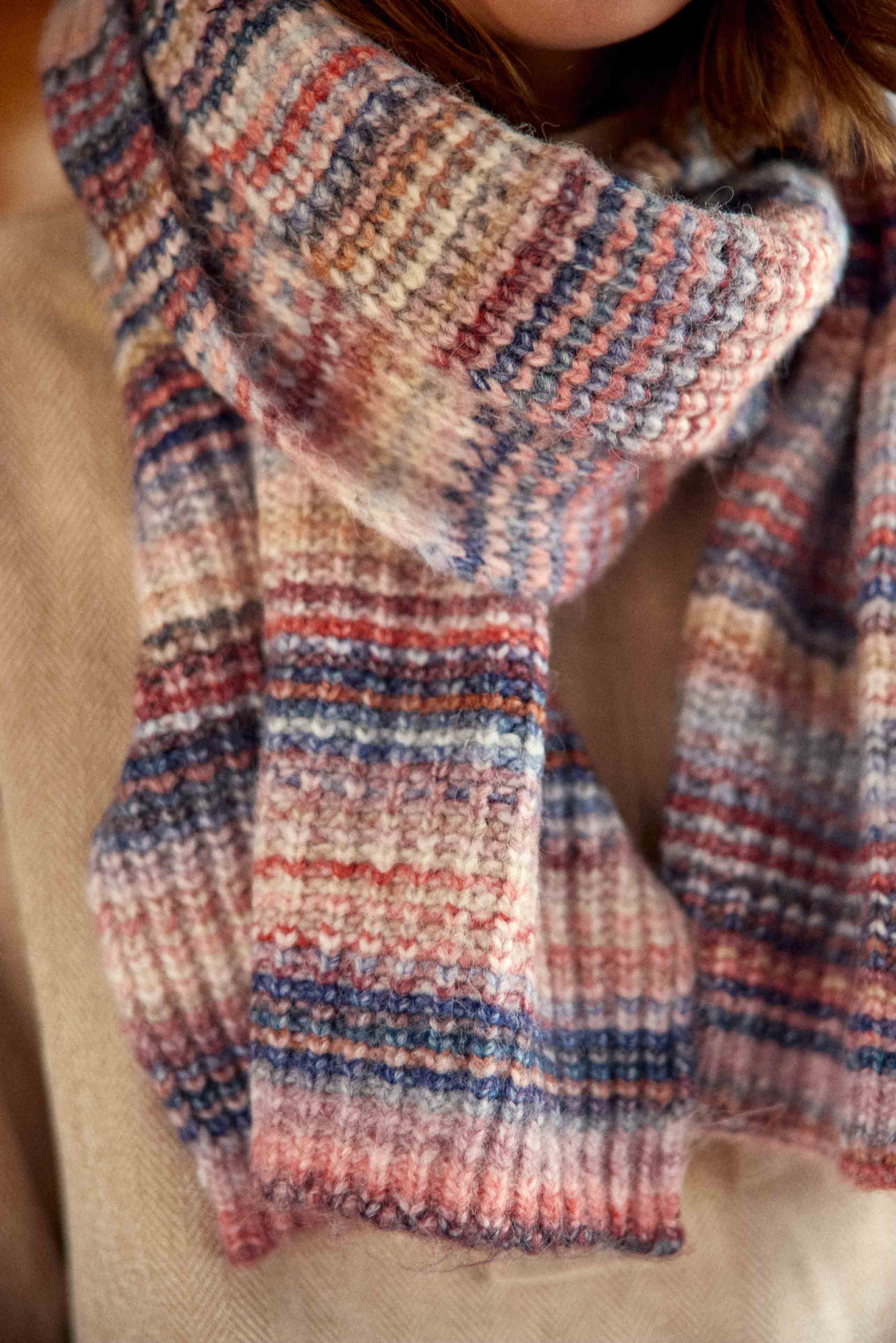 Echarpe Adalie - Bleu/Rose