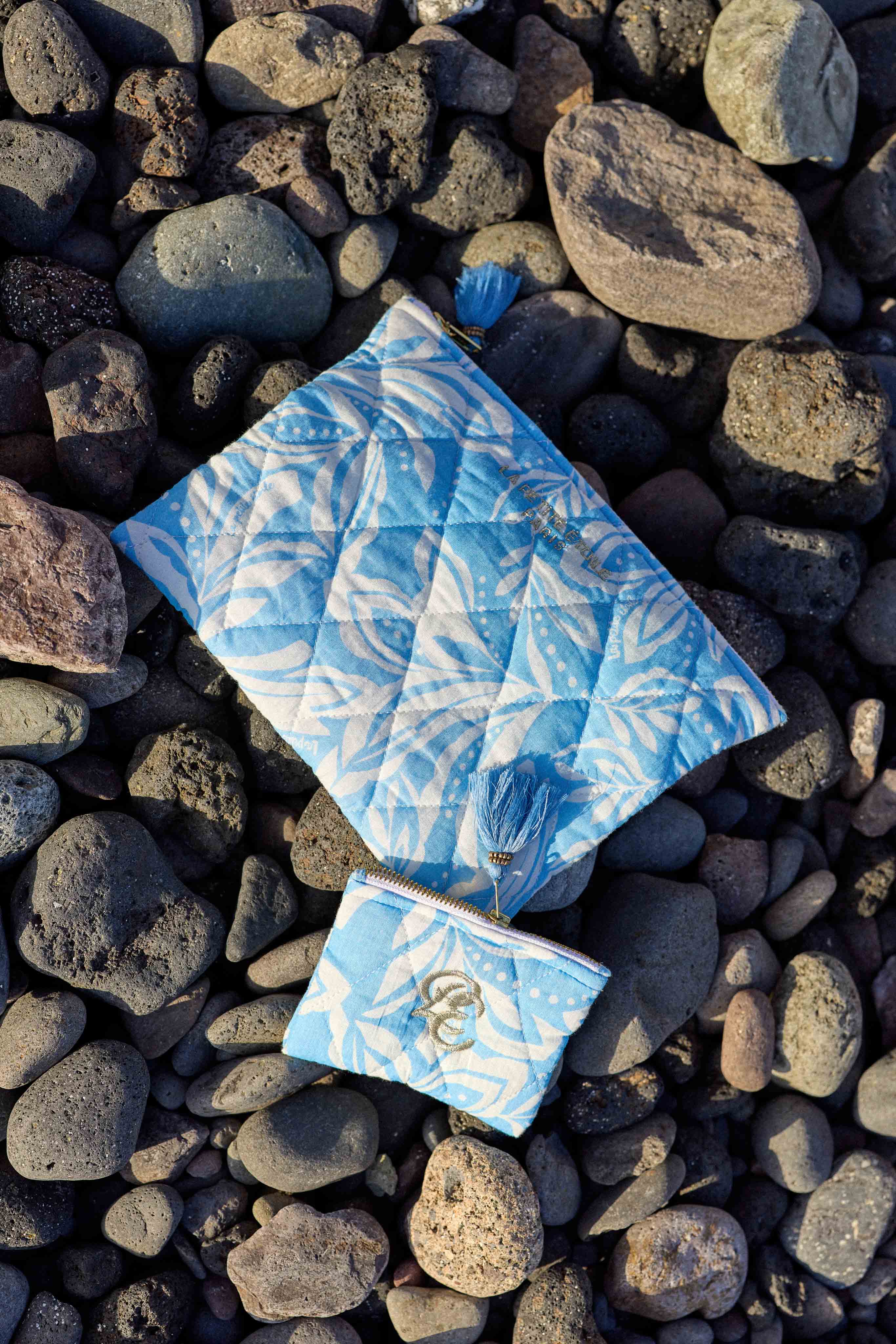 Pochette à motifs bleu - Adry