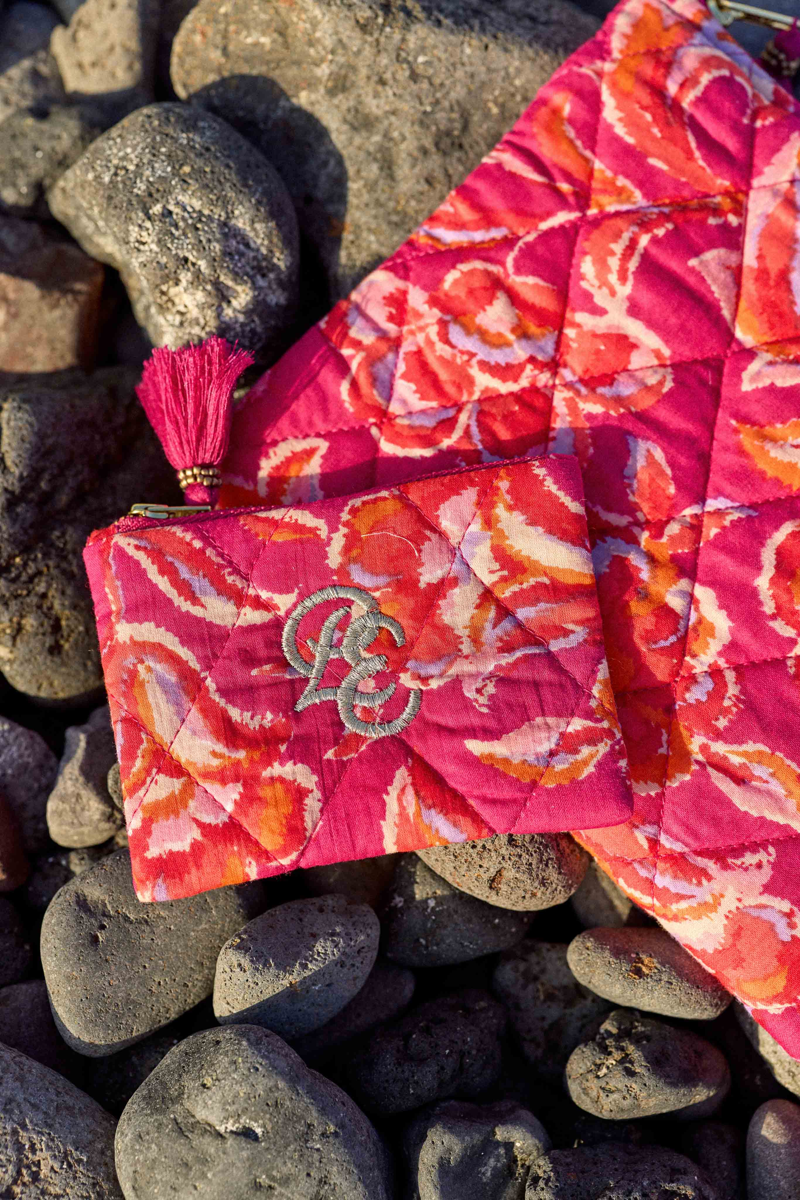 Pochette à motifs rose - Adry