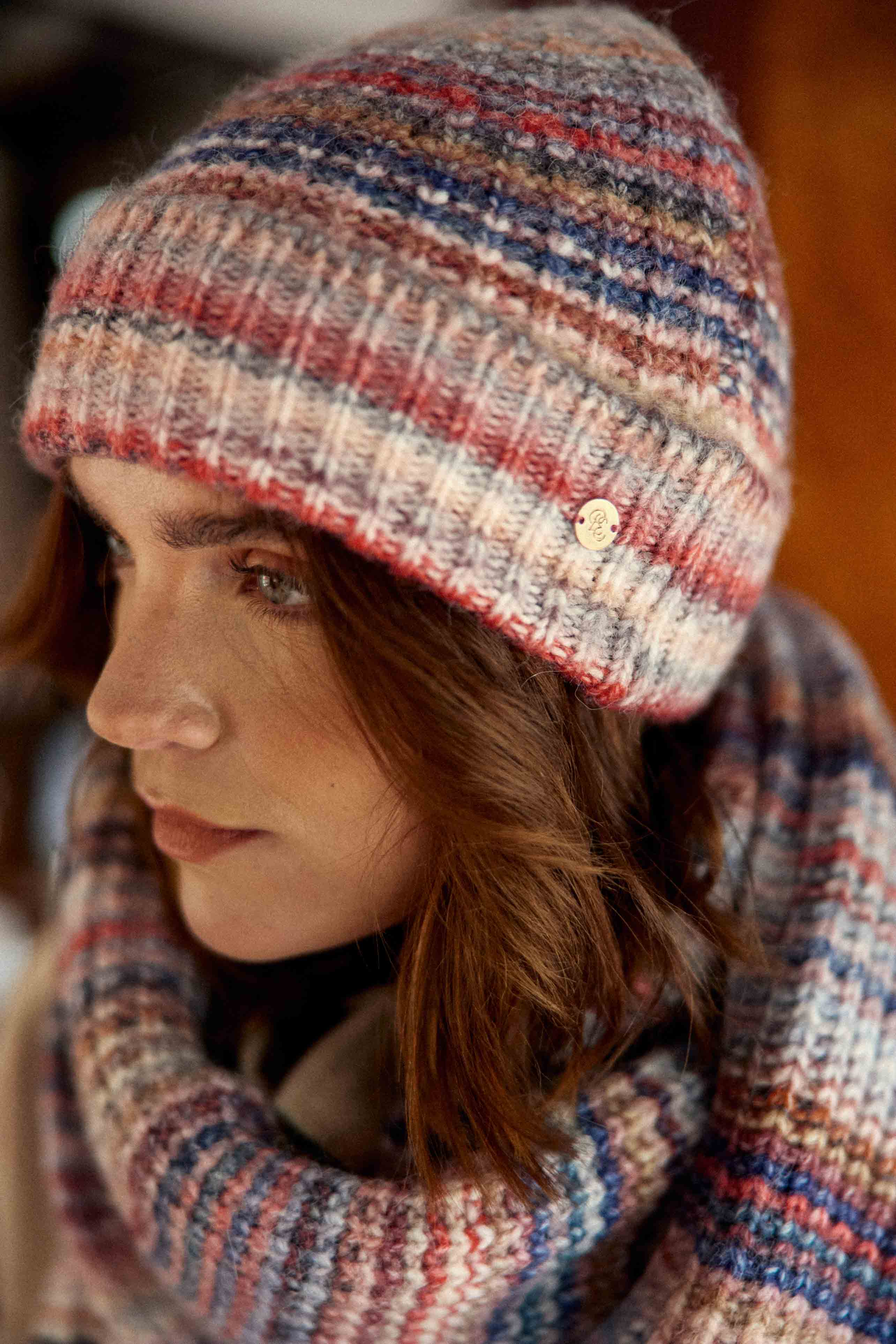 Bonnet Alea - Bleu/Rose