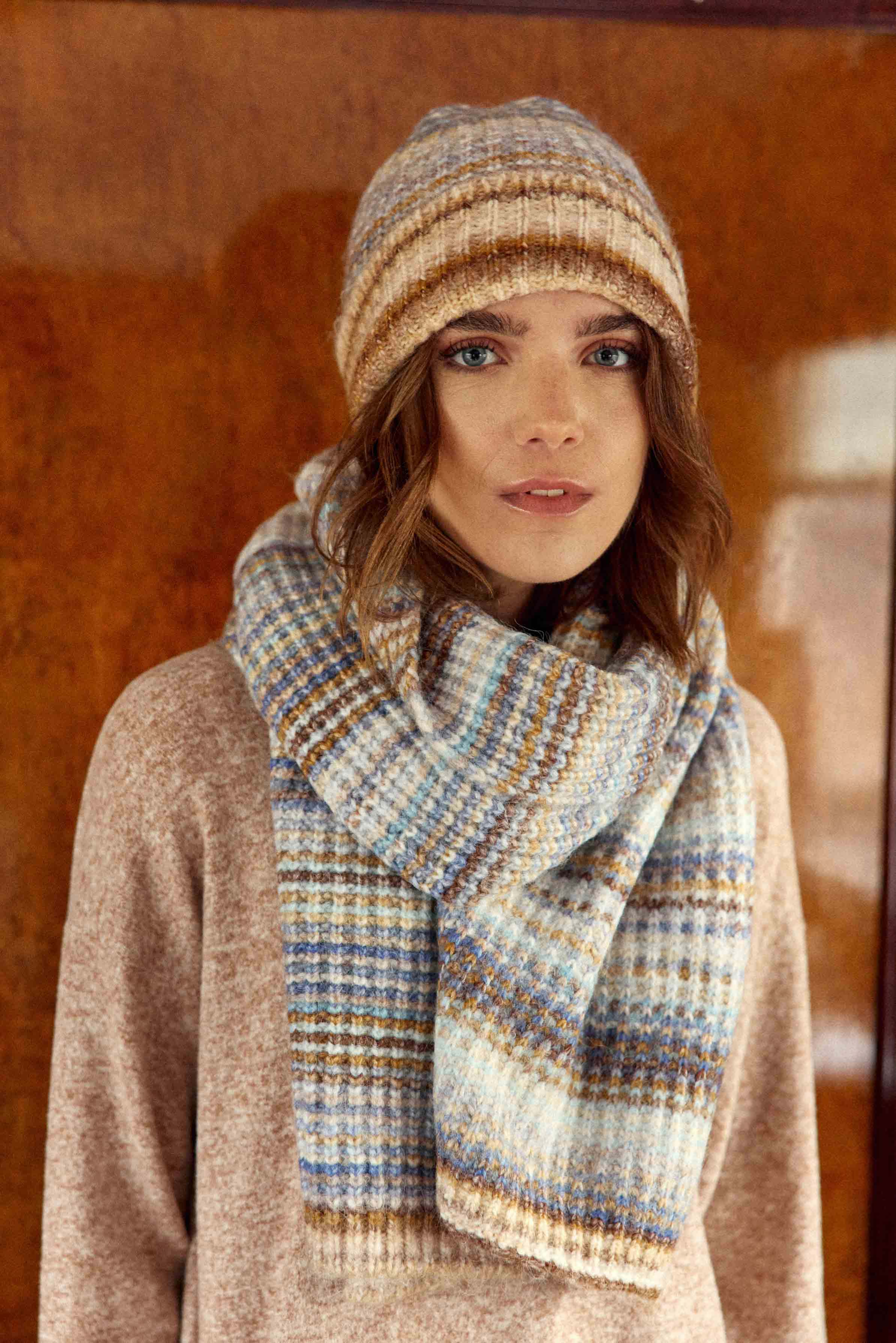 Bonnet Alea - Camel/Ciel