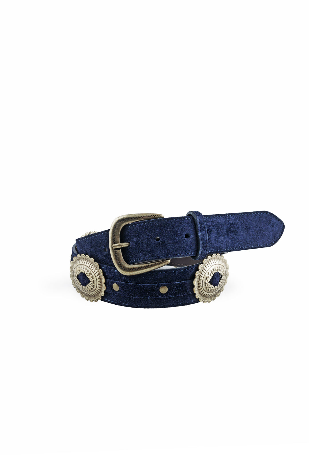 Navy leather belt - Alicia