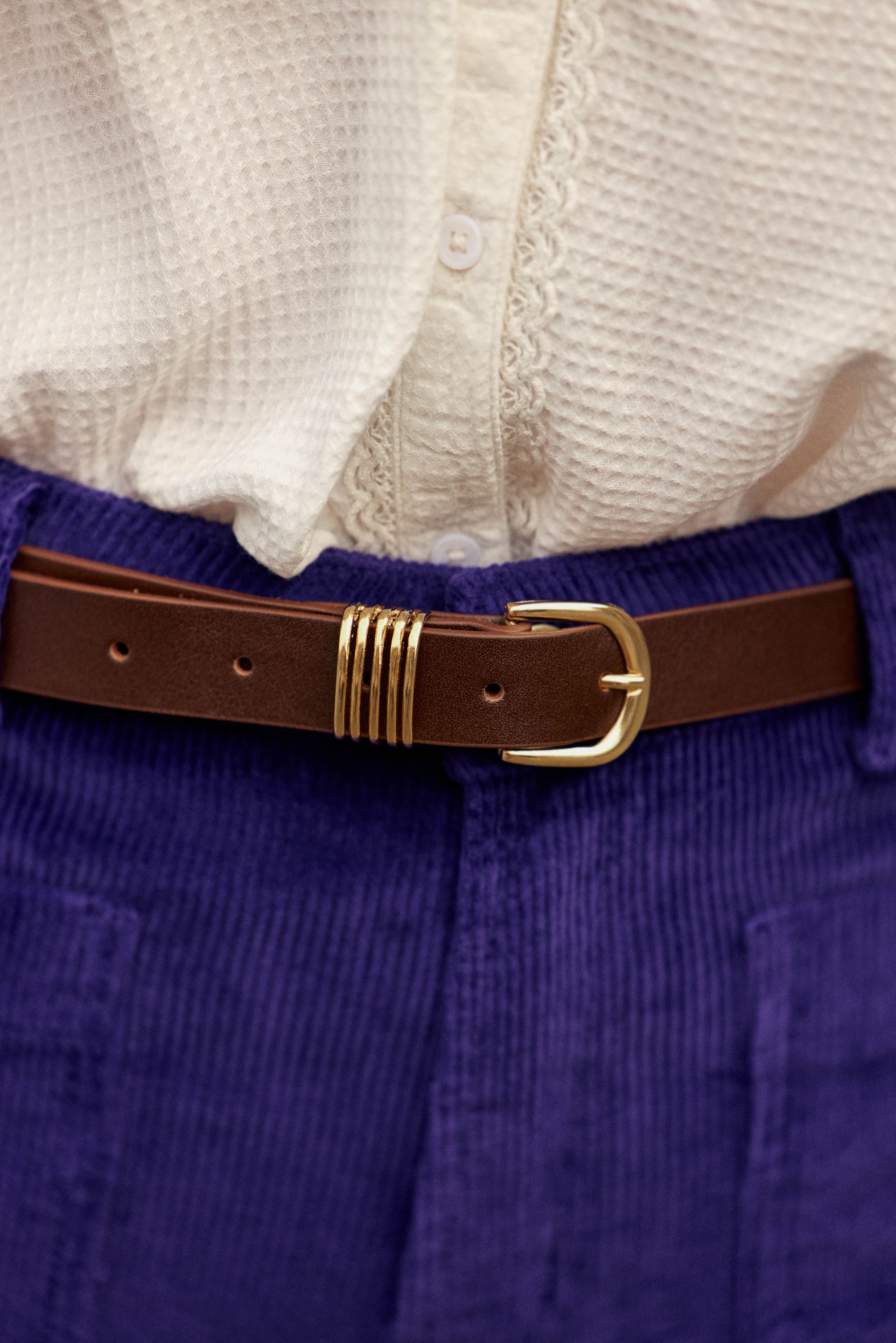 Ceinture double tour en cuir marron - Any | LA PETITE ÉTOILE Paris