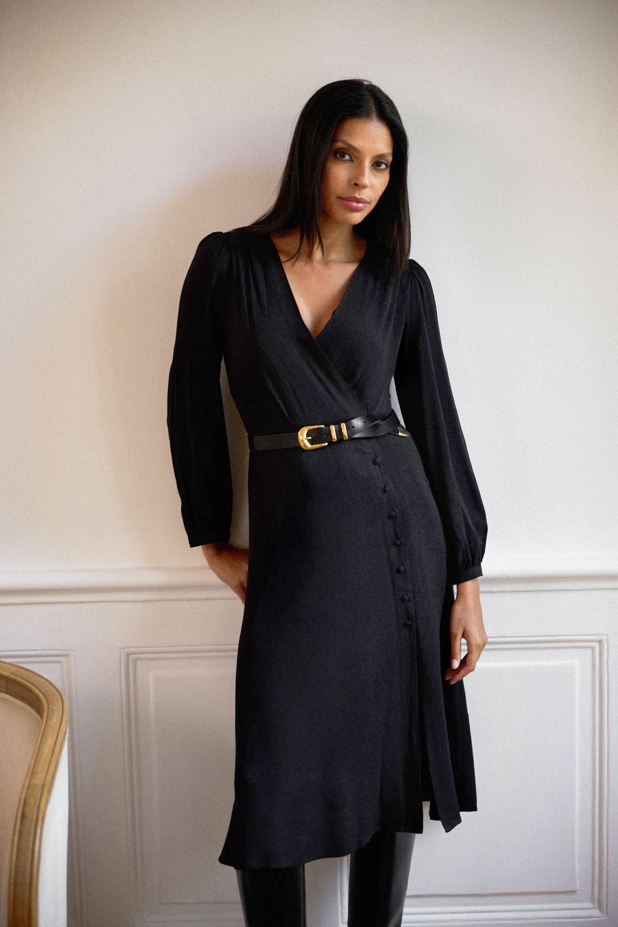 Ceinture cuir noir - Anais