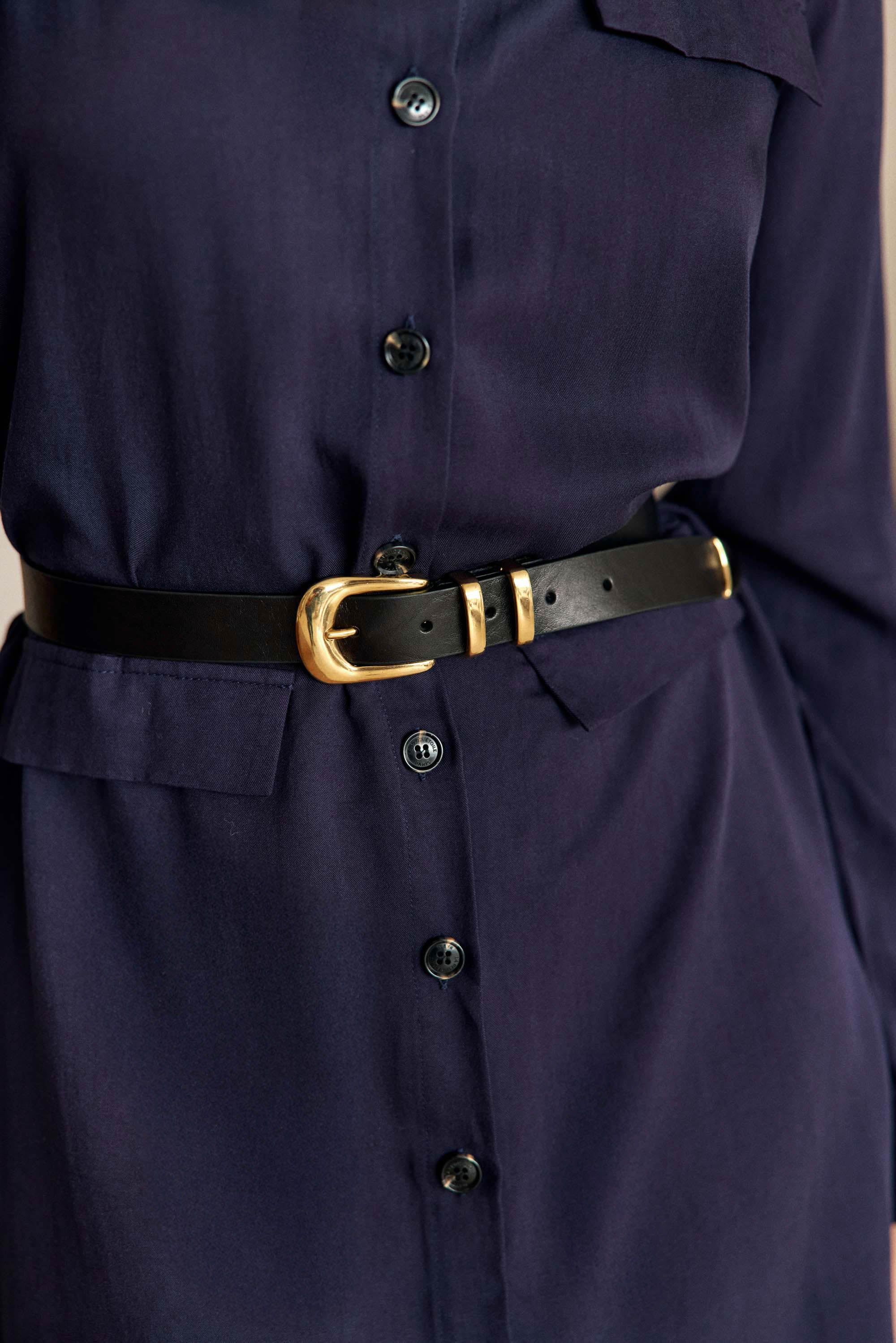 Ceinture cuir Anais - Noir