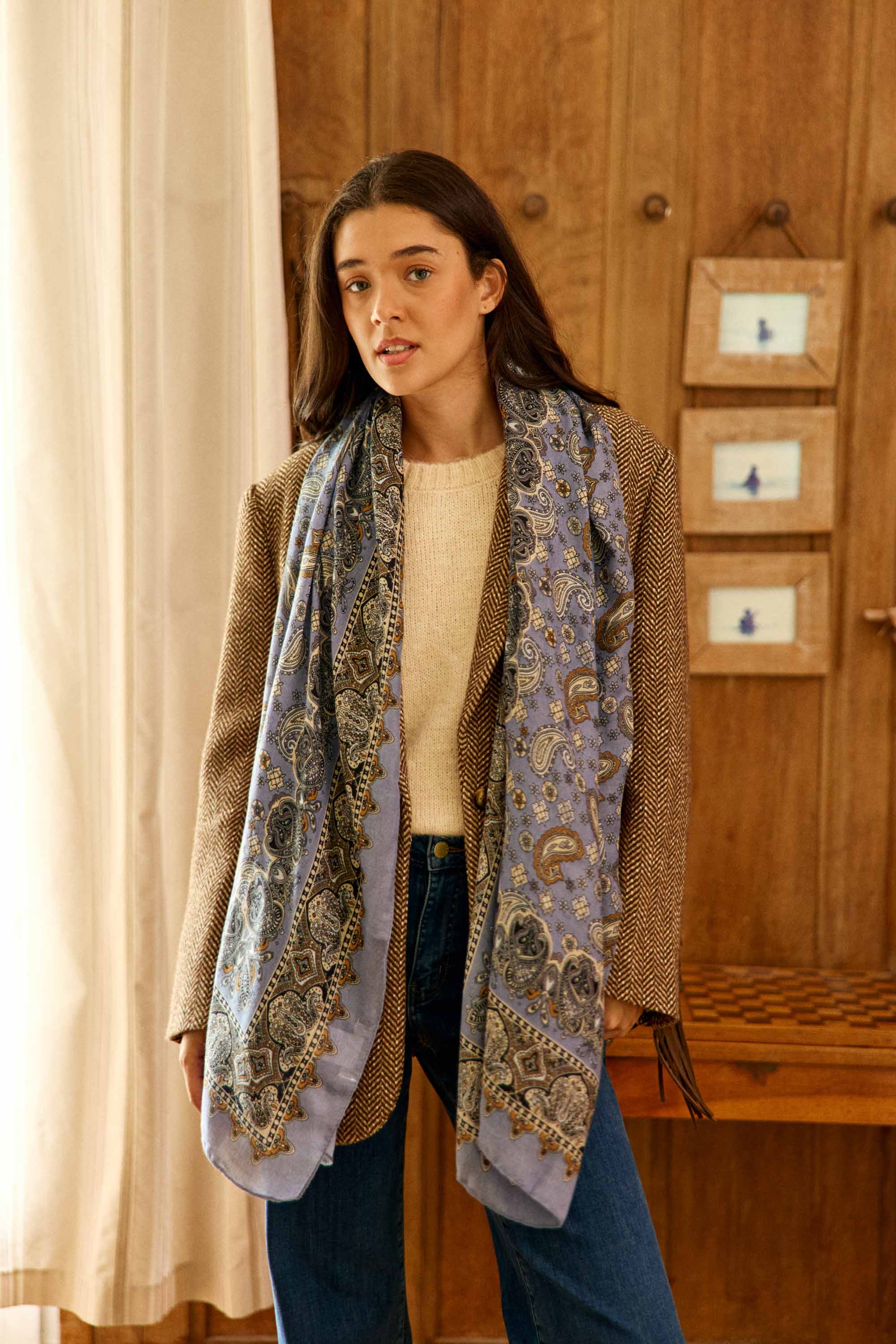 Anouk Scarf - Blue Grey