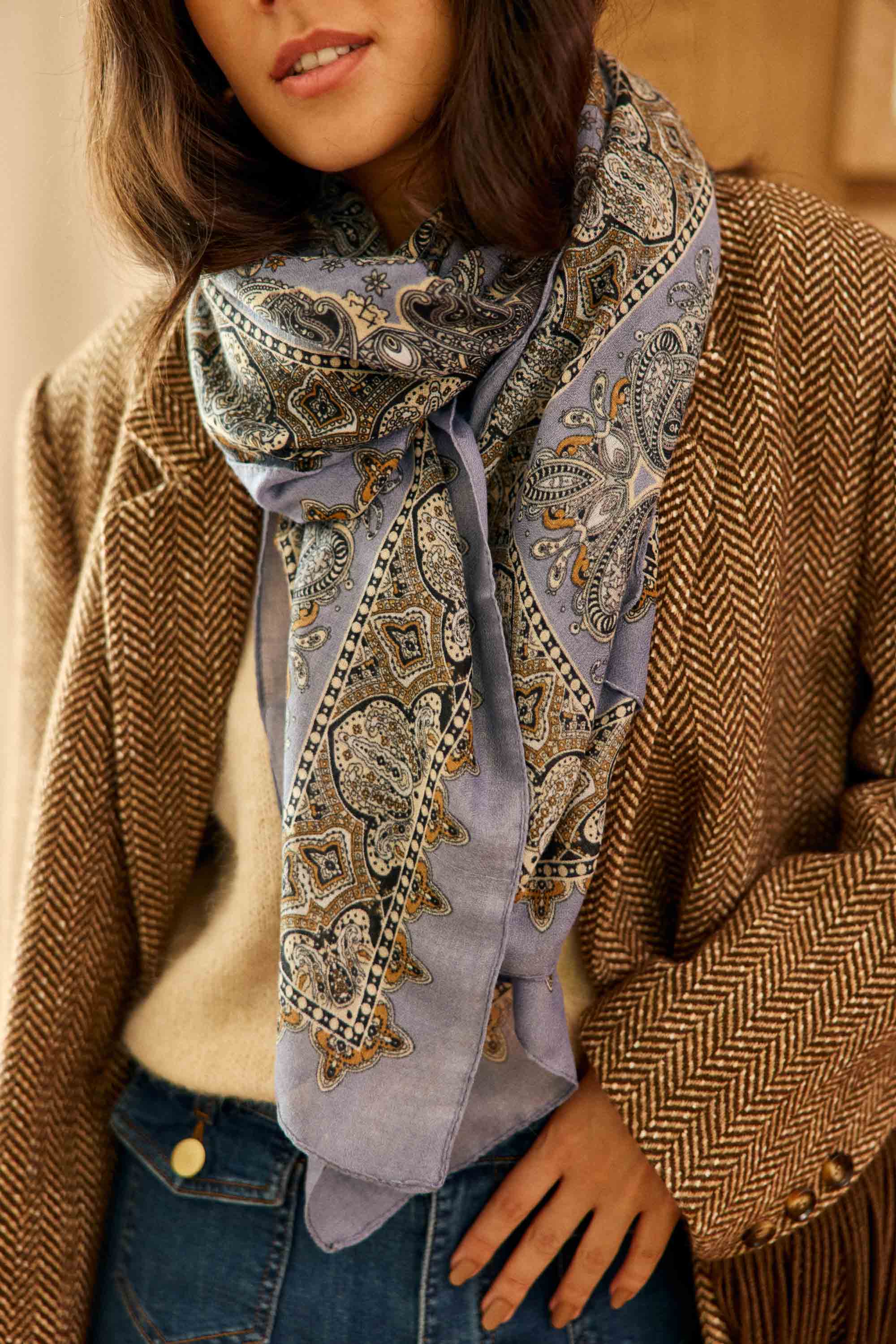 Anouk Scarf - Blue Grey