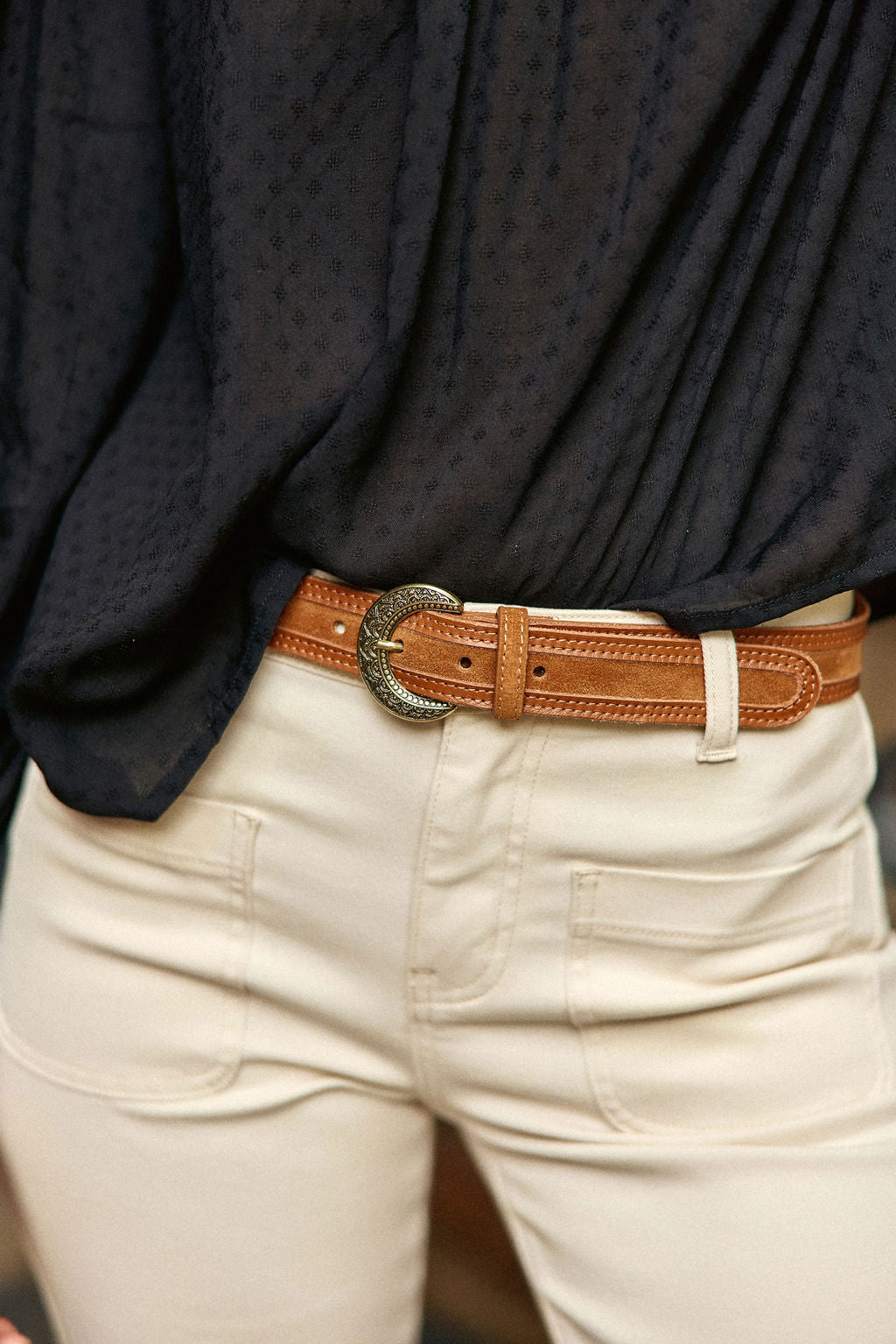 Ash Leather Belt - Camel