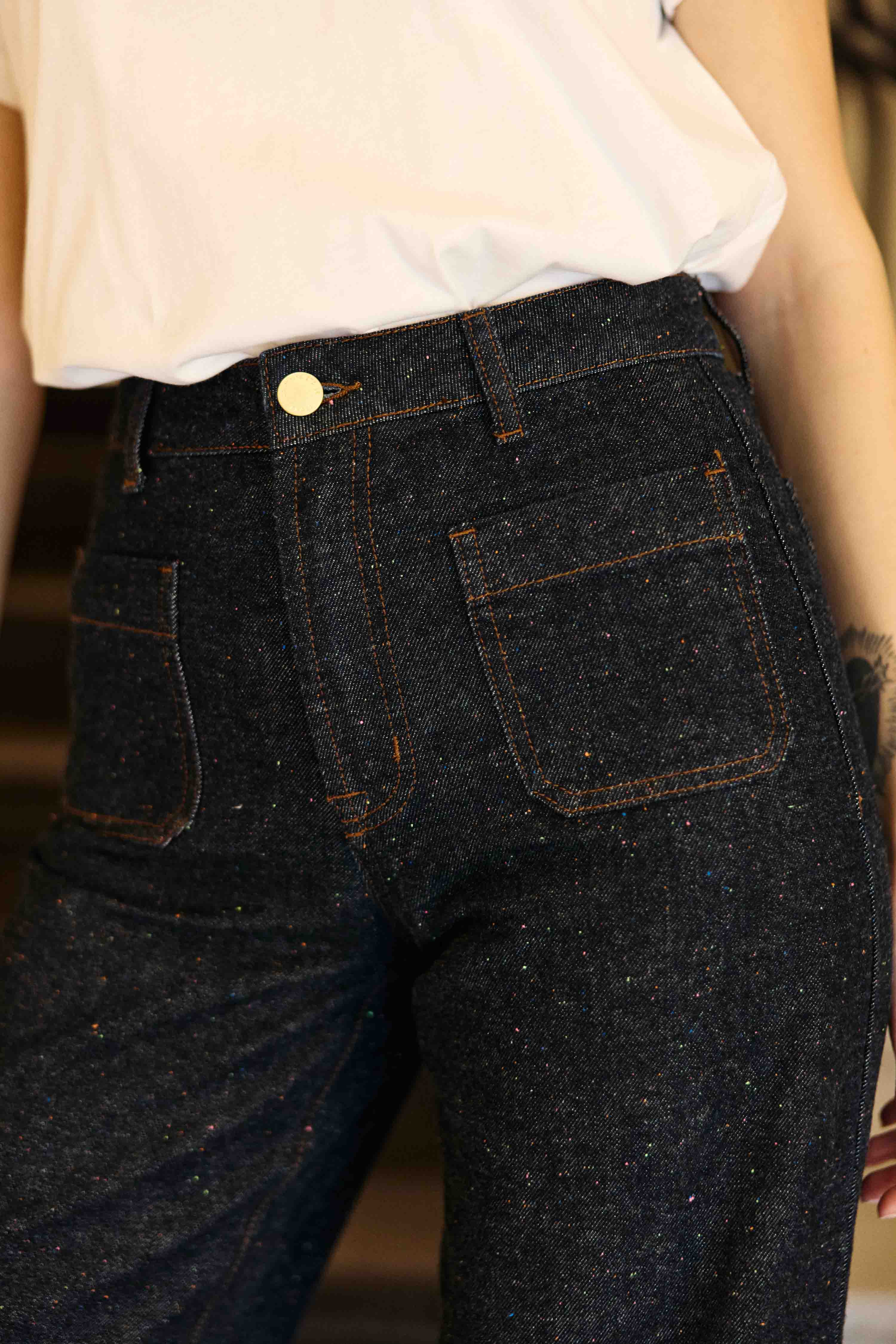 Jean denim brut effet chiné - Atlanty