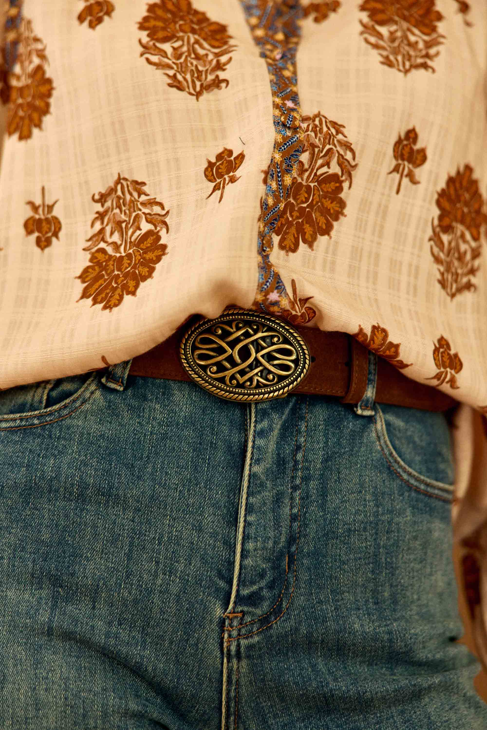 Aurore leather belt - Brown