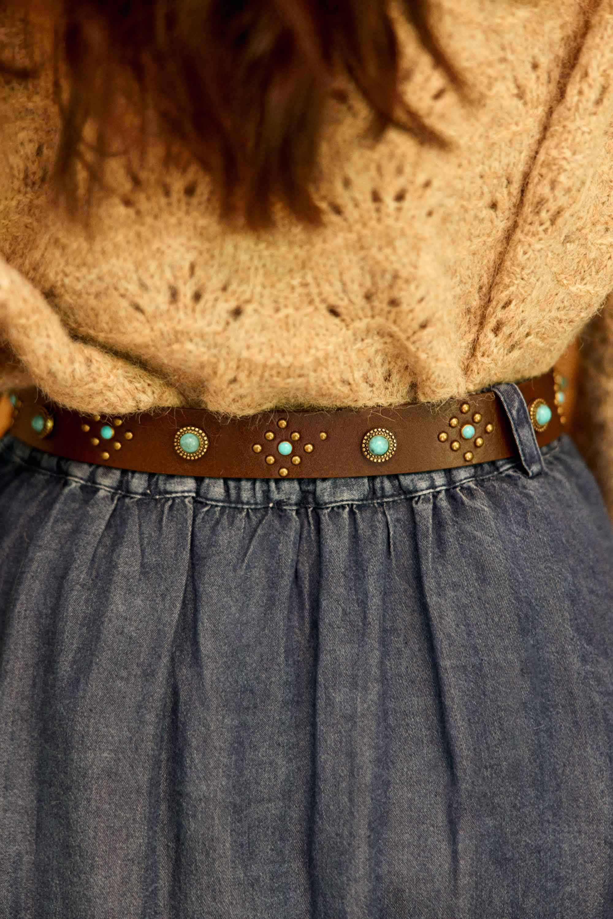 Azul leather belt - Brown
