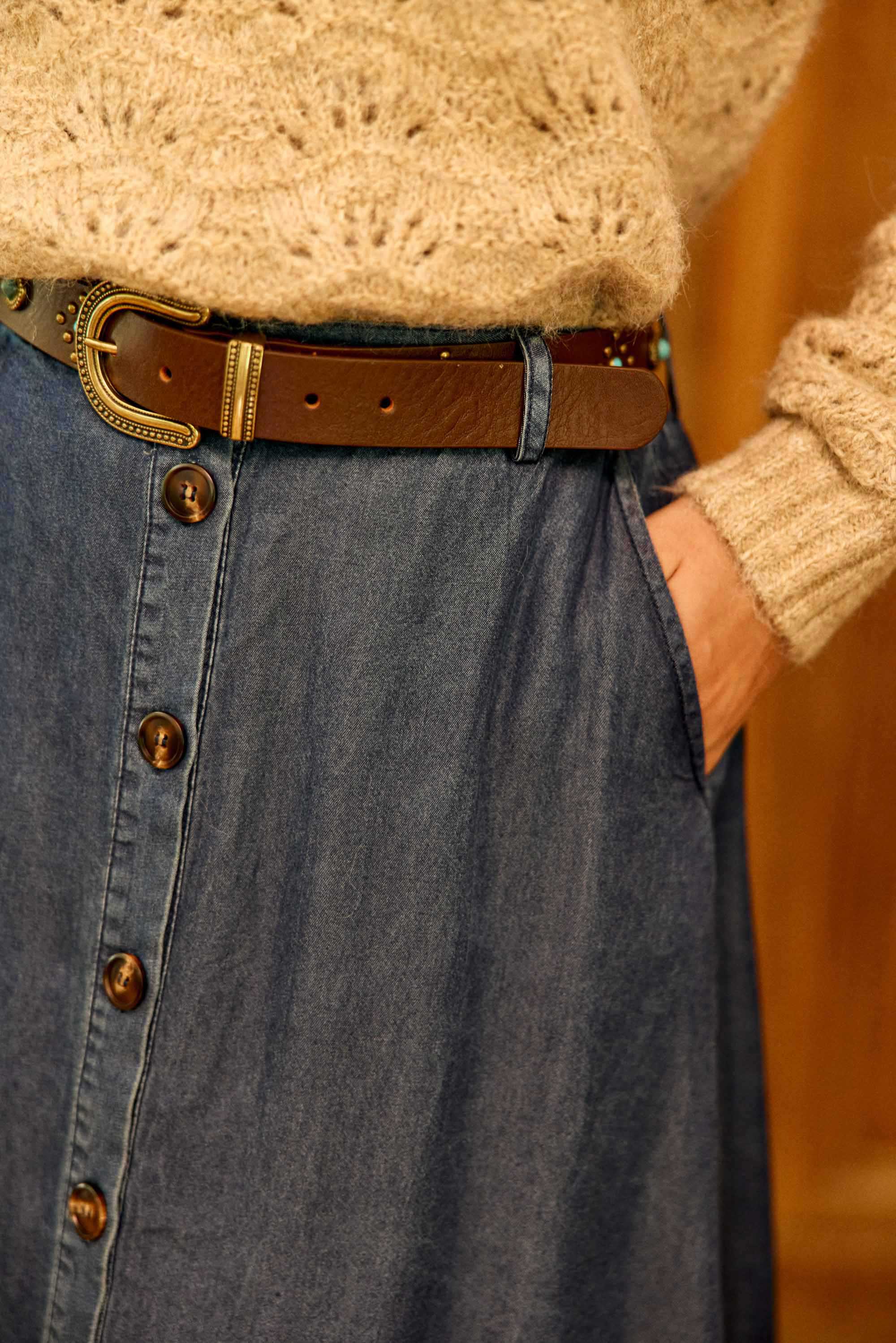 Azul leather belt - Brown