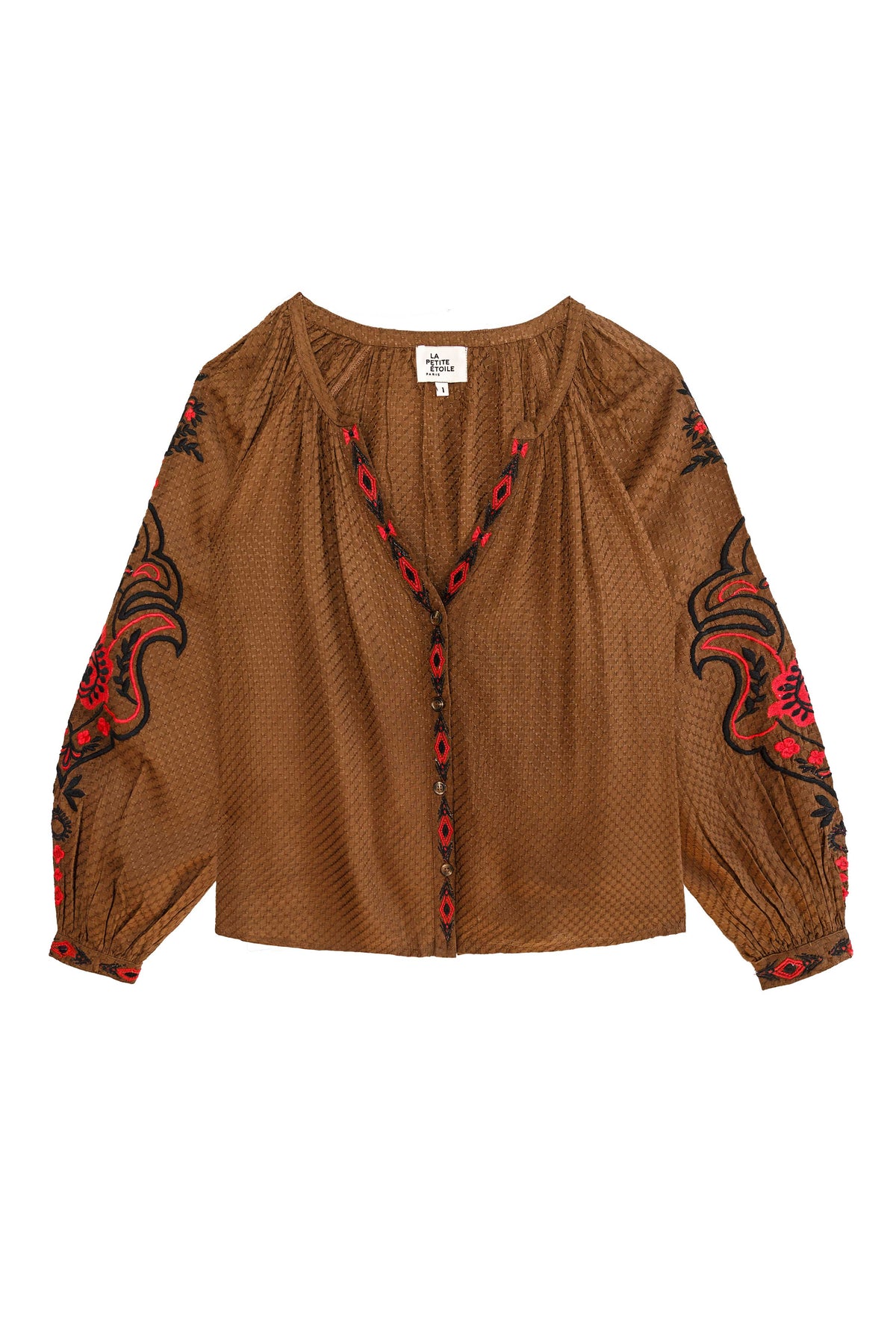 Barly - Bestickte Bluse