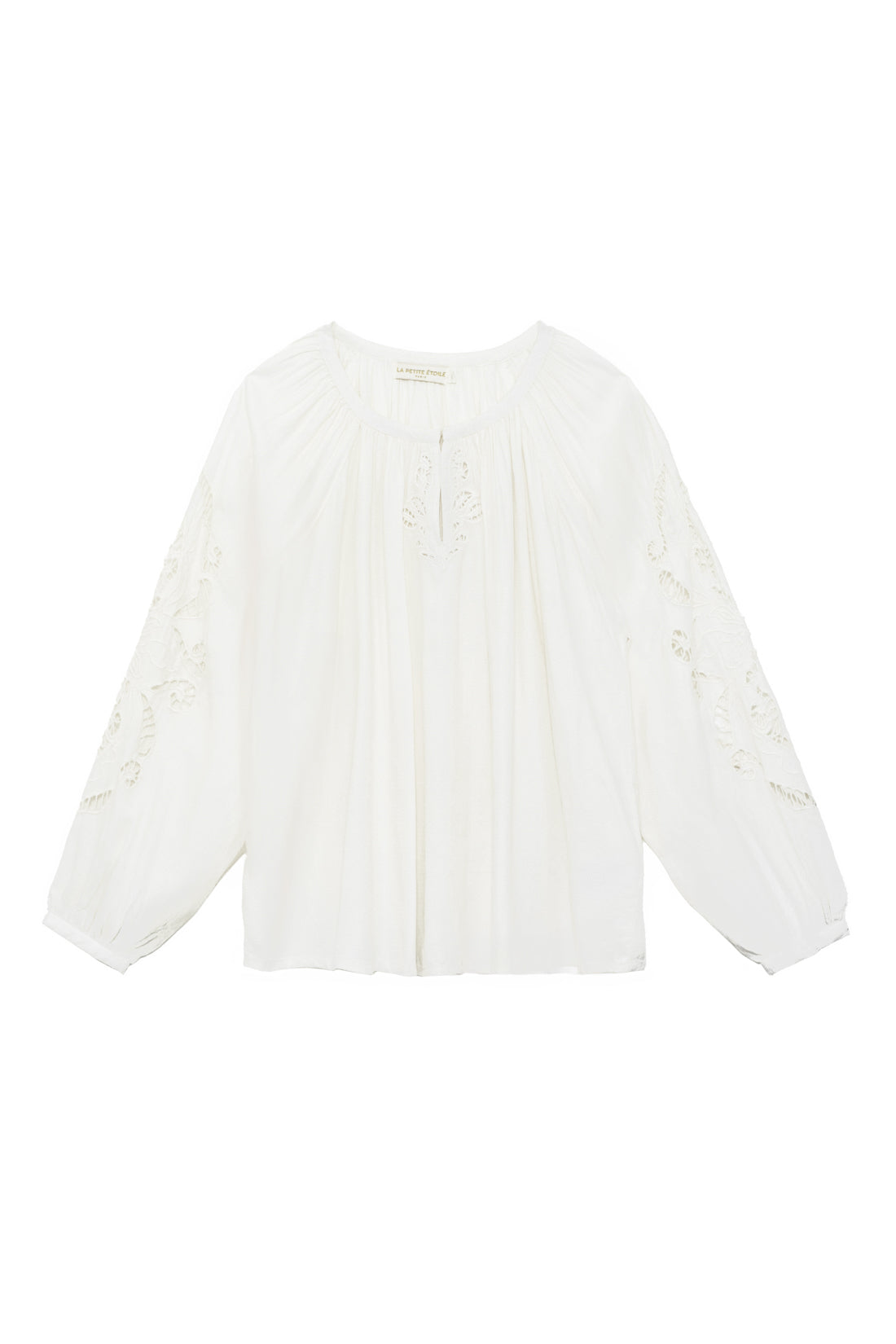 Blouse ample brodée écru - Bary