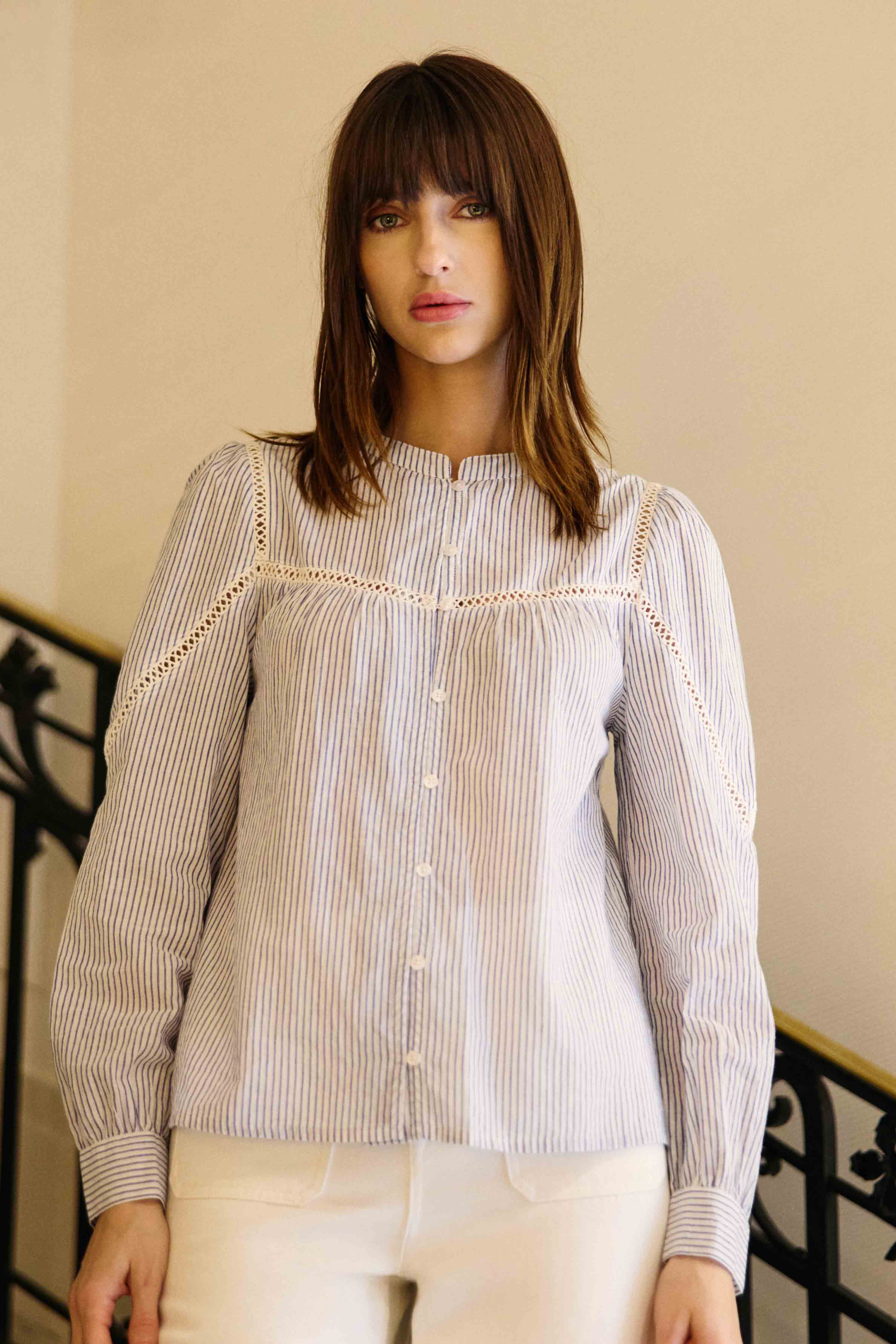Bayen - Mao collar blouse