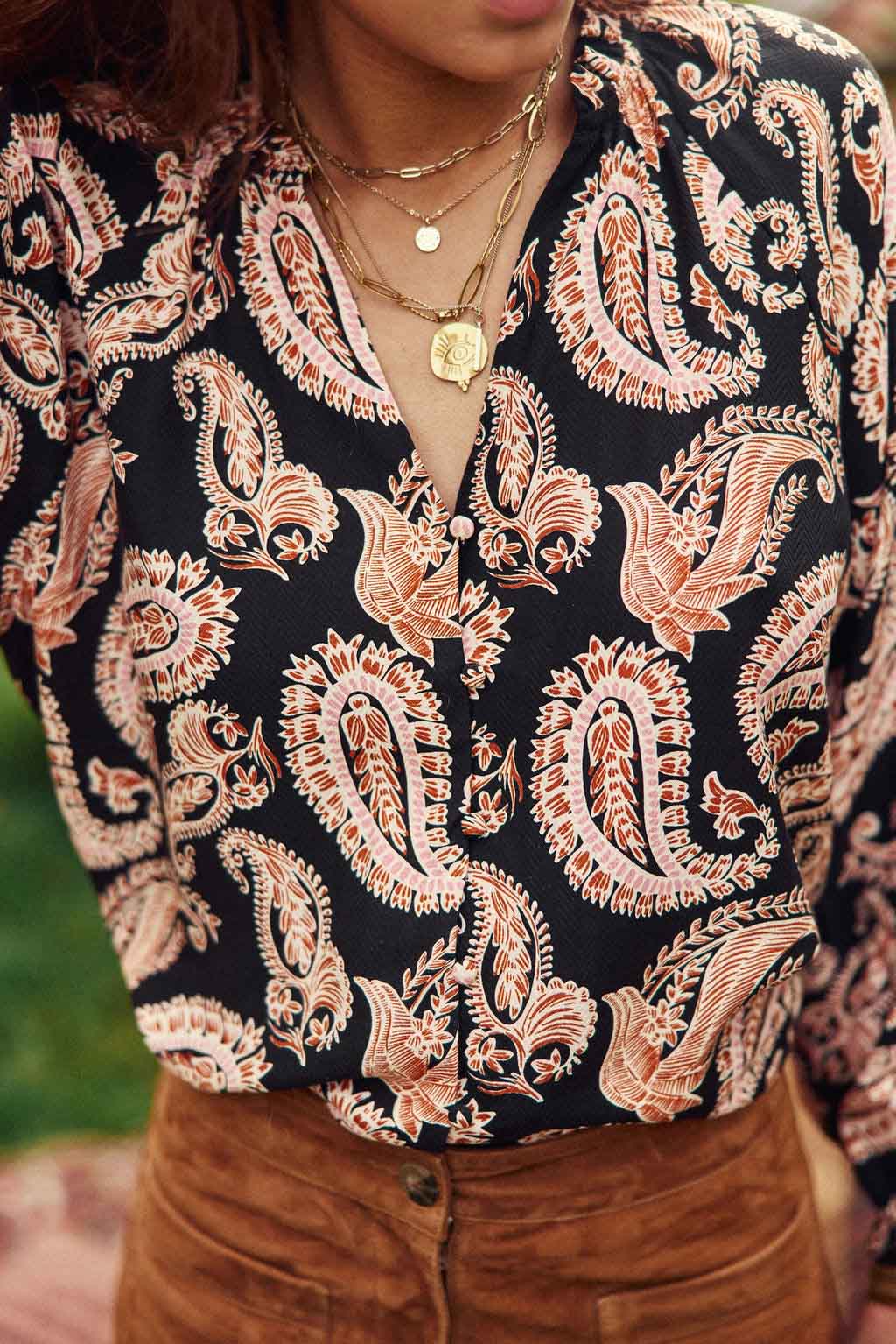 Blouse col V cachemire - Beily