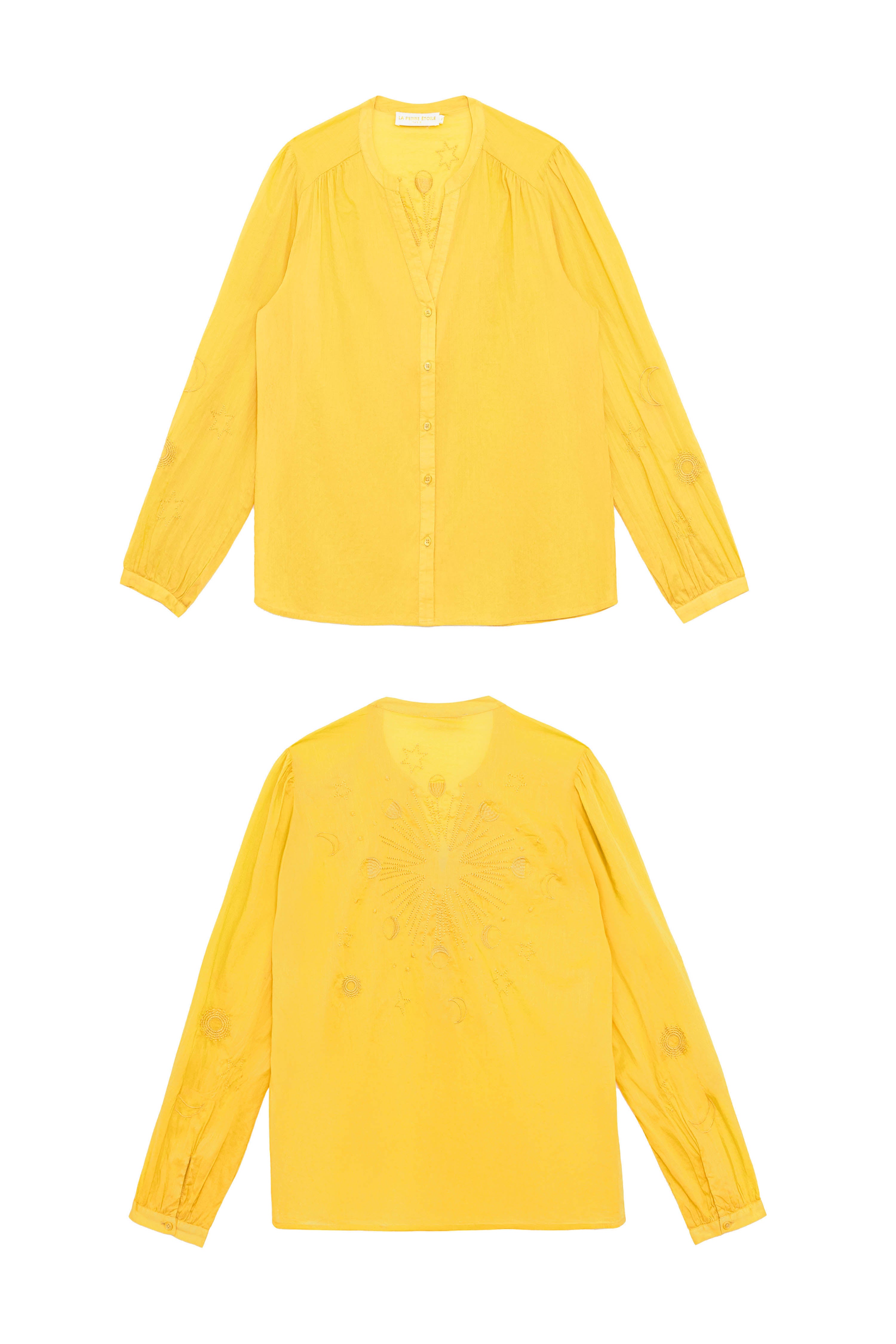 Blouse brodée ocre - Belyne