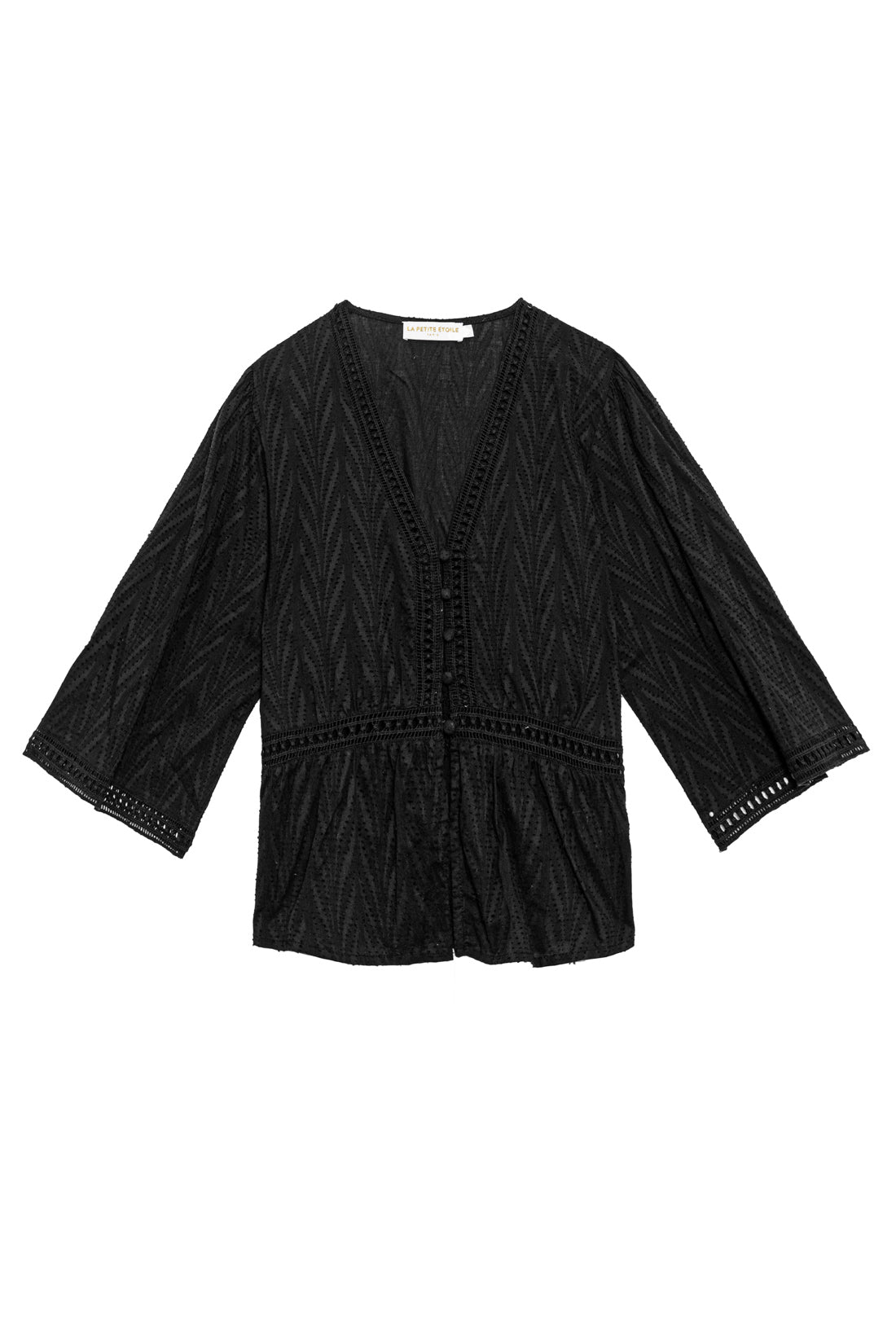 Black openwork blouse - Berin