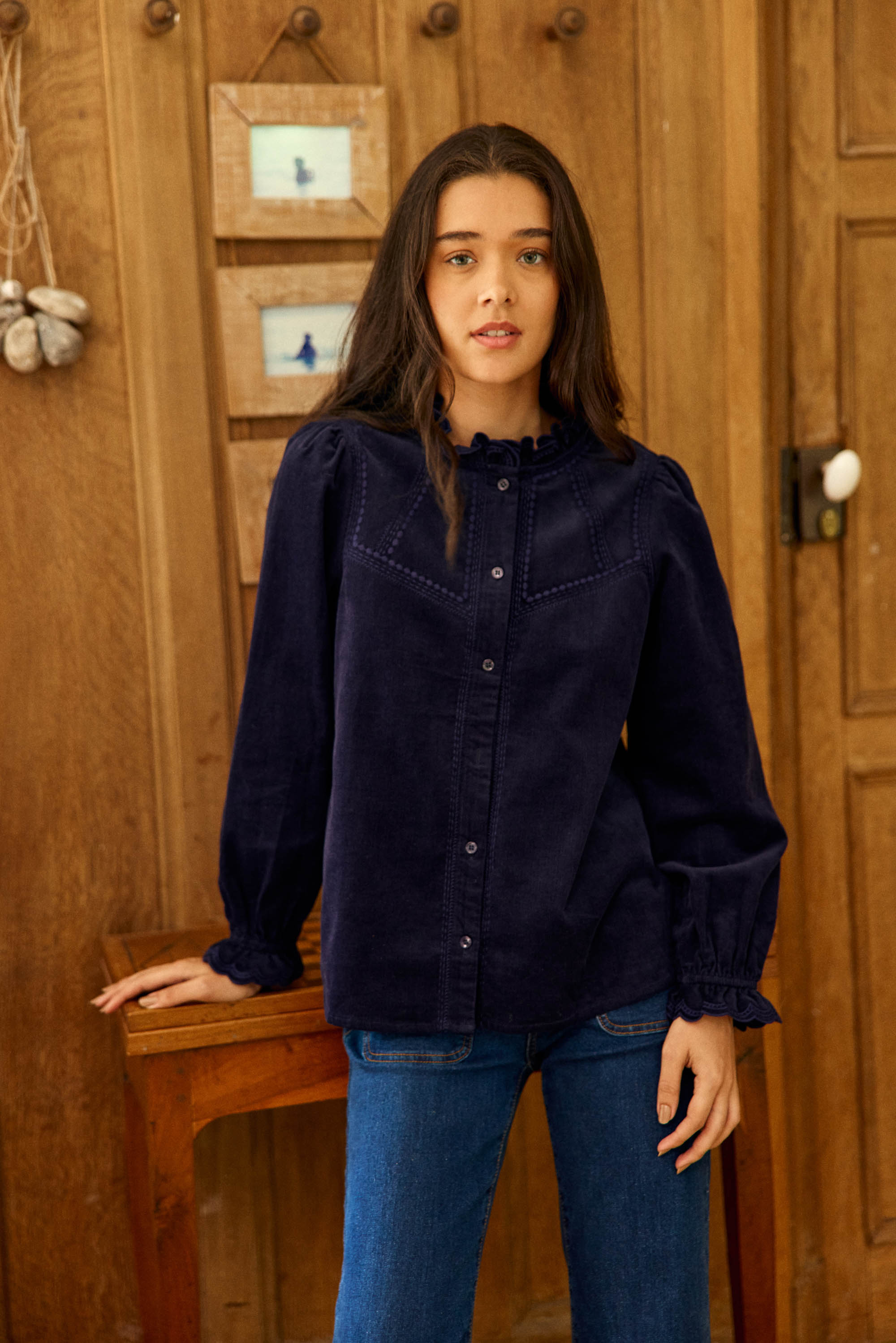 Beriza Blouse - Navy