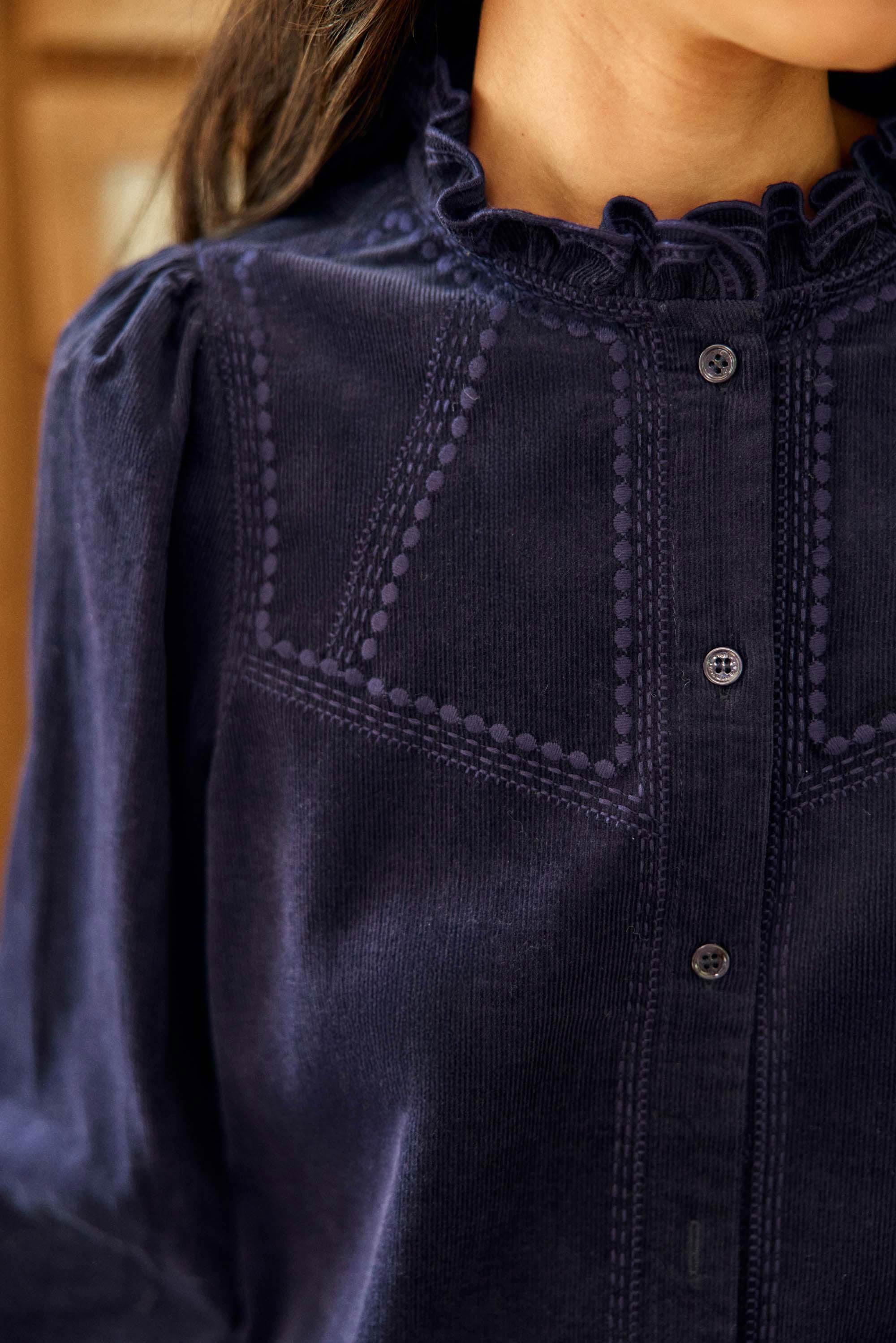Beriza Blouse - Navy