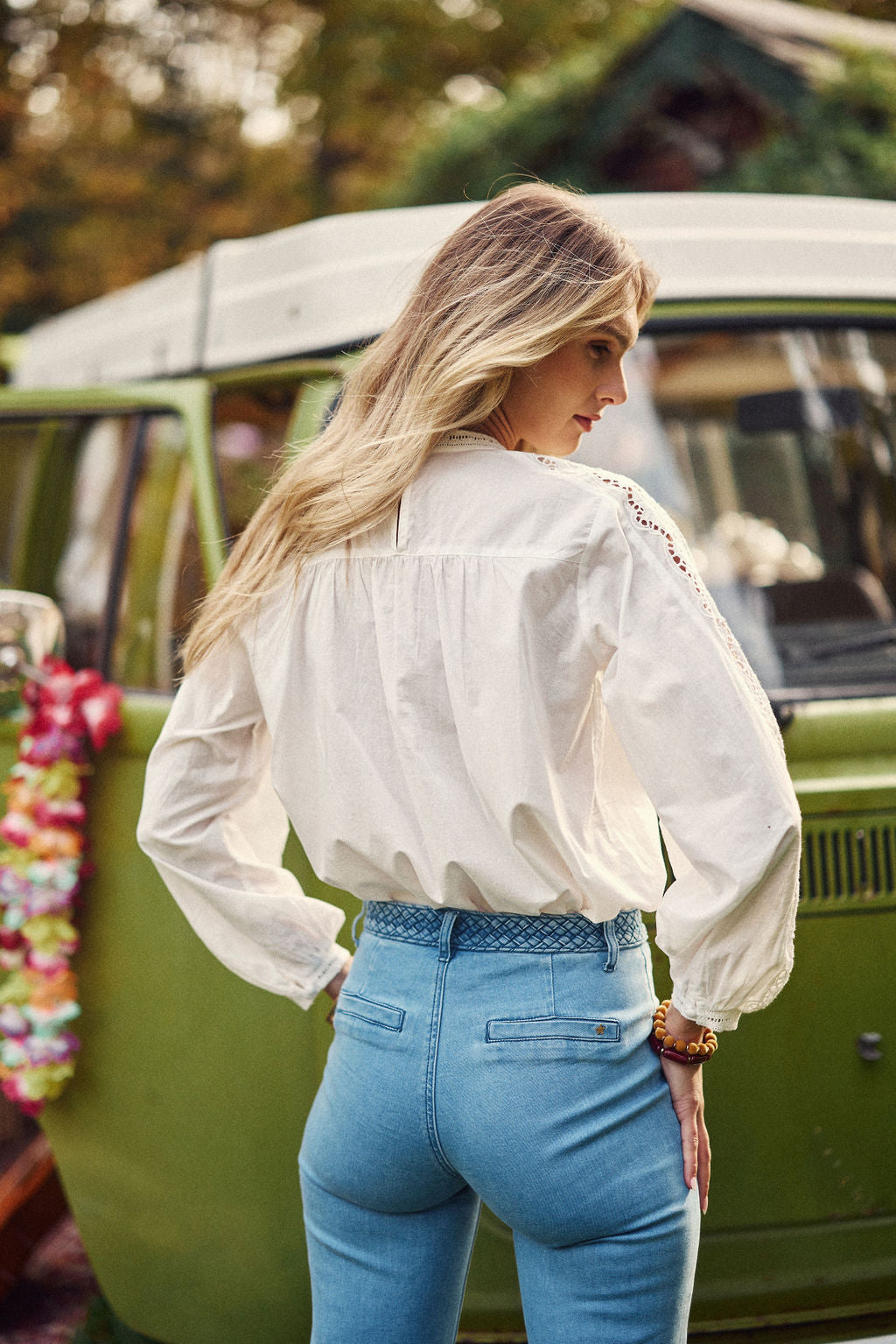 Blouse brodée écru - Betty