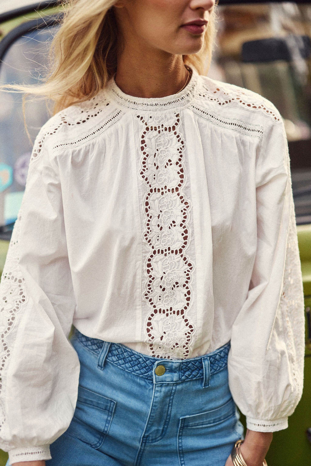 Blouse brodée écru - Betty