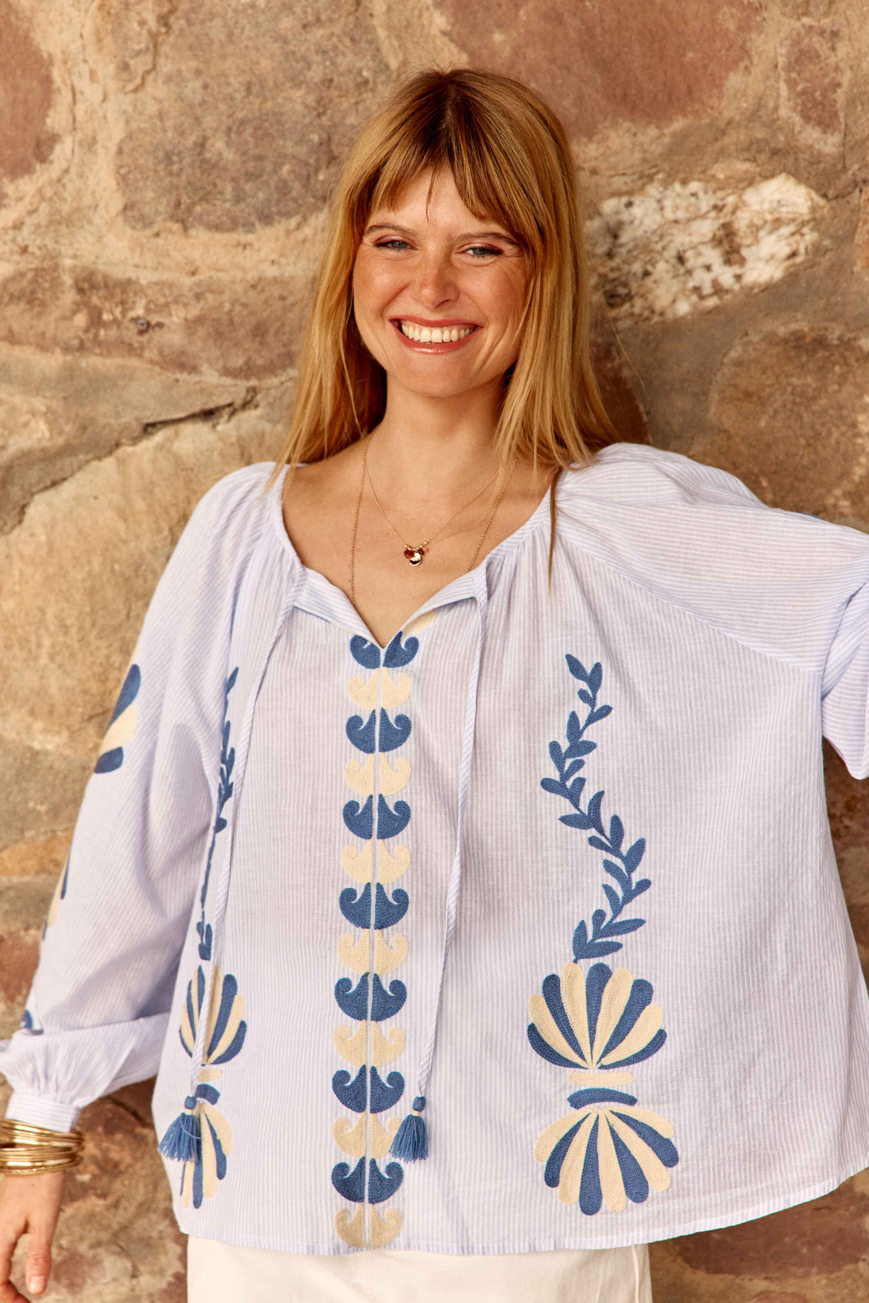 Biha - Blouse ample à broderies