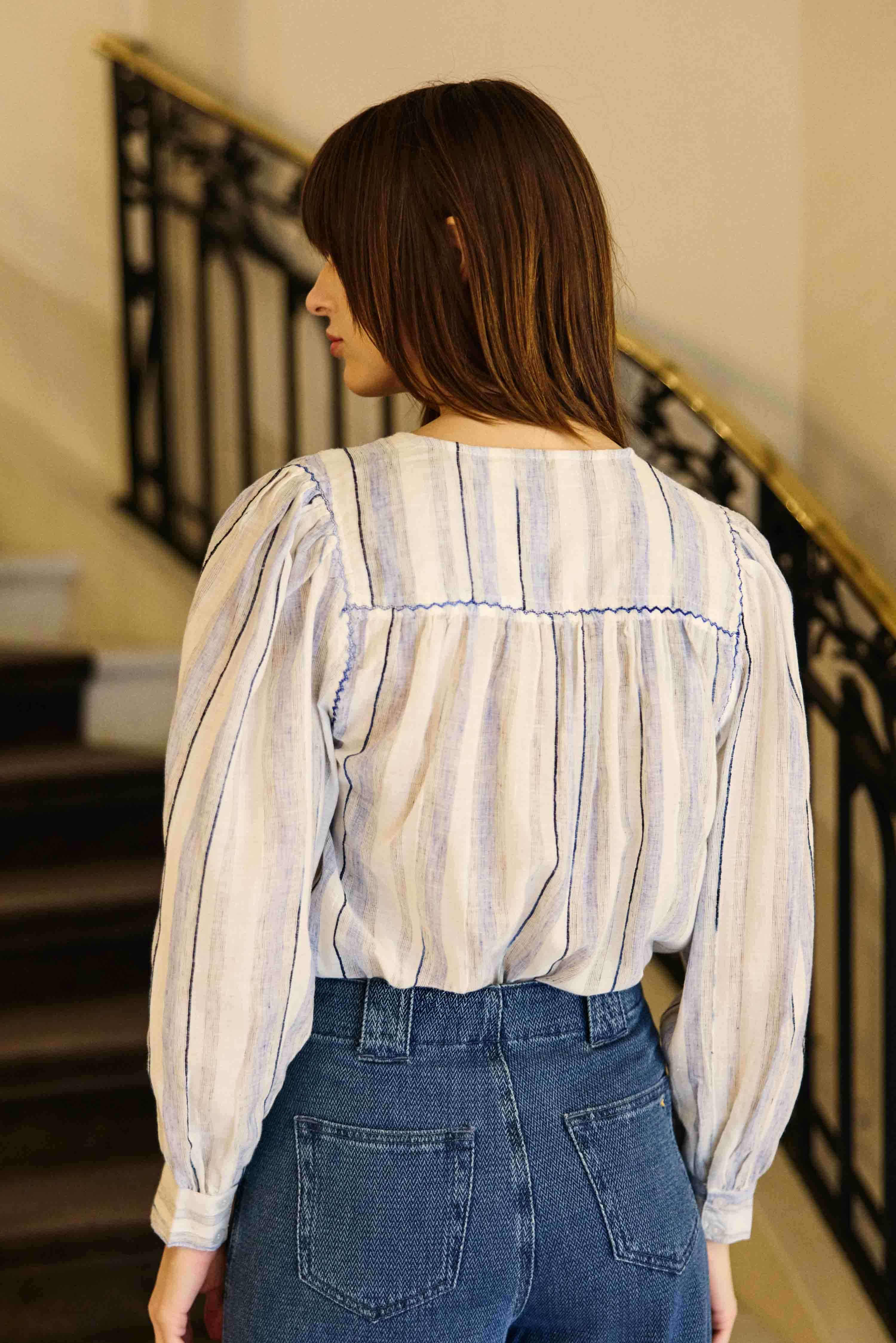 Blouse rayée bleue - Blaike