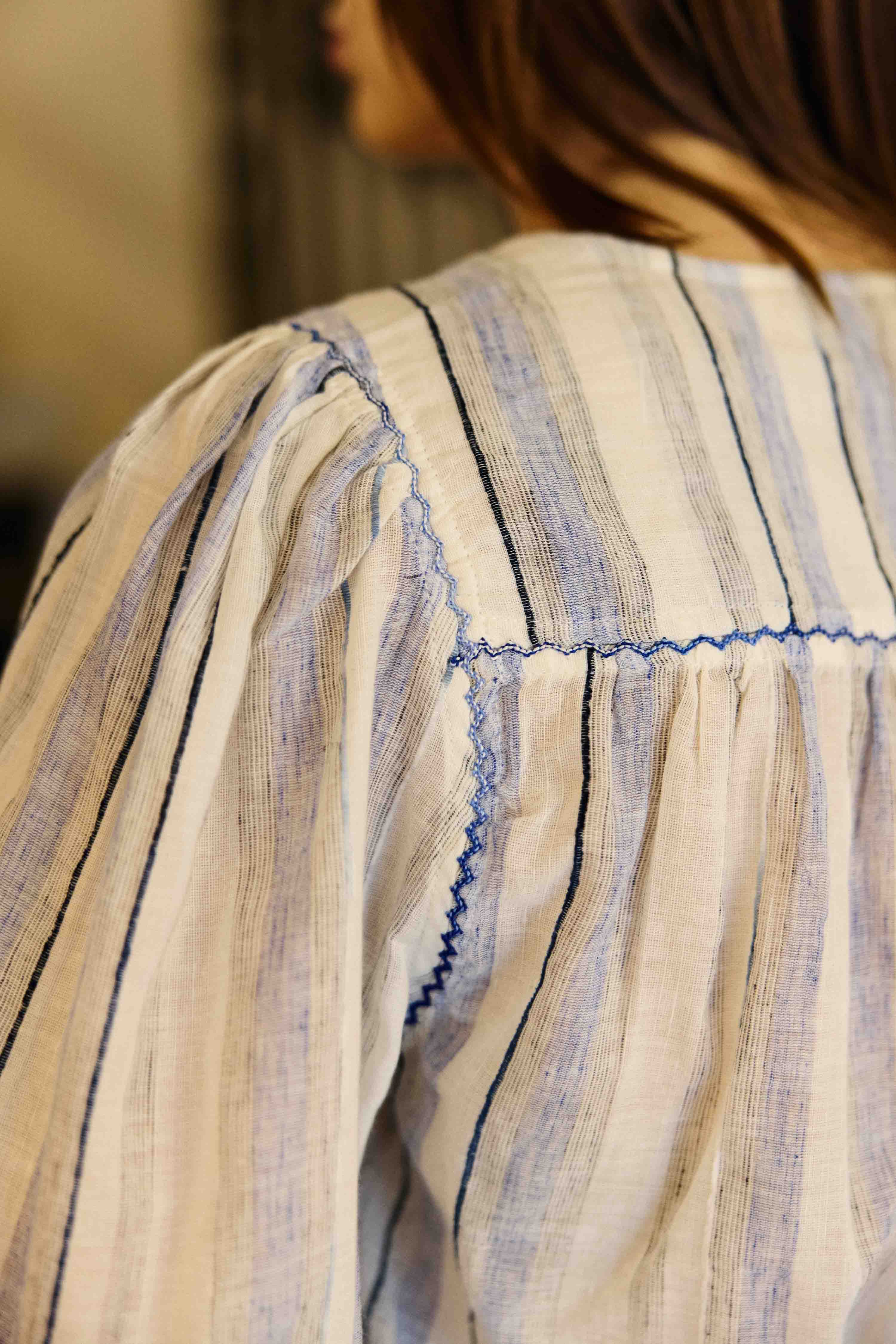 Blouse rayée bleue - Blaike