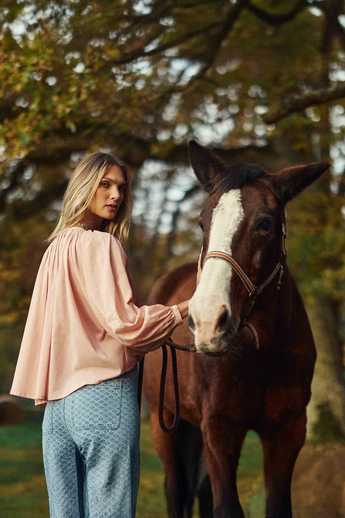 Blouse ample rose poudrée - Blazie