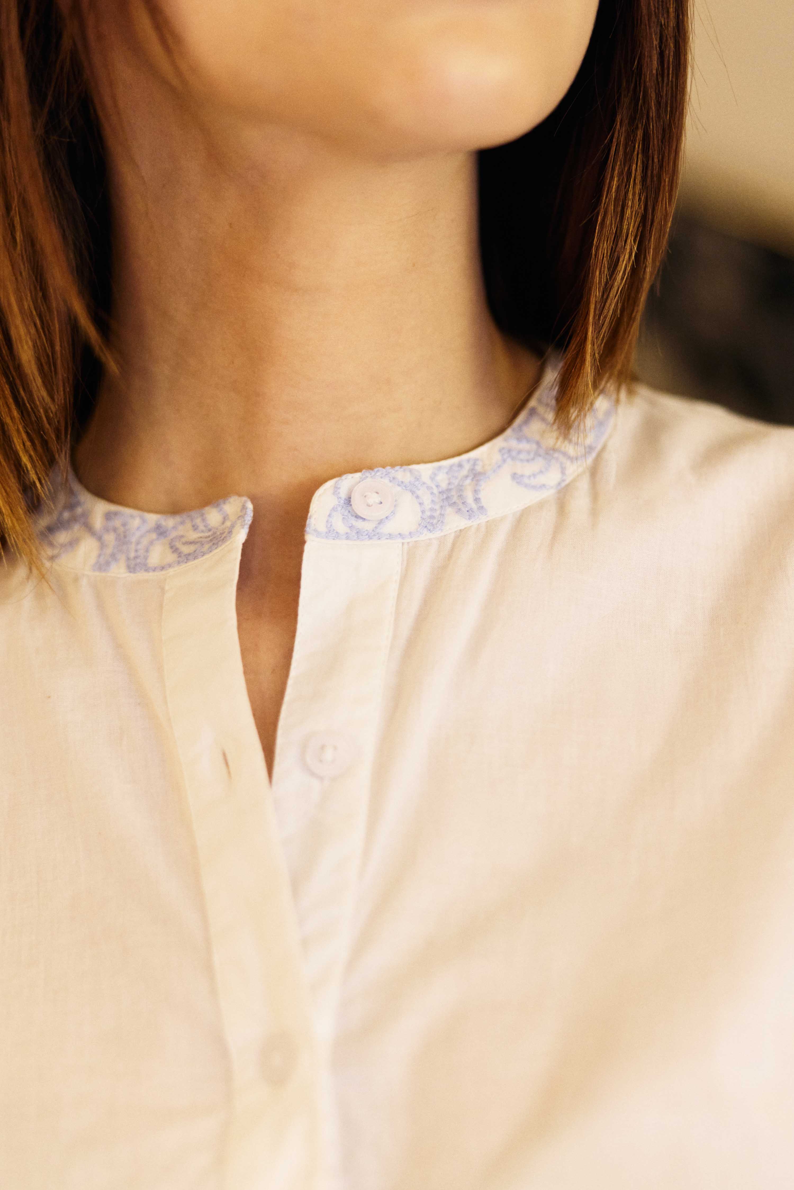 Blouse brodée blanche - Bloy