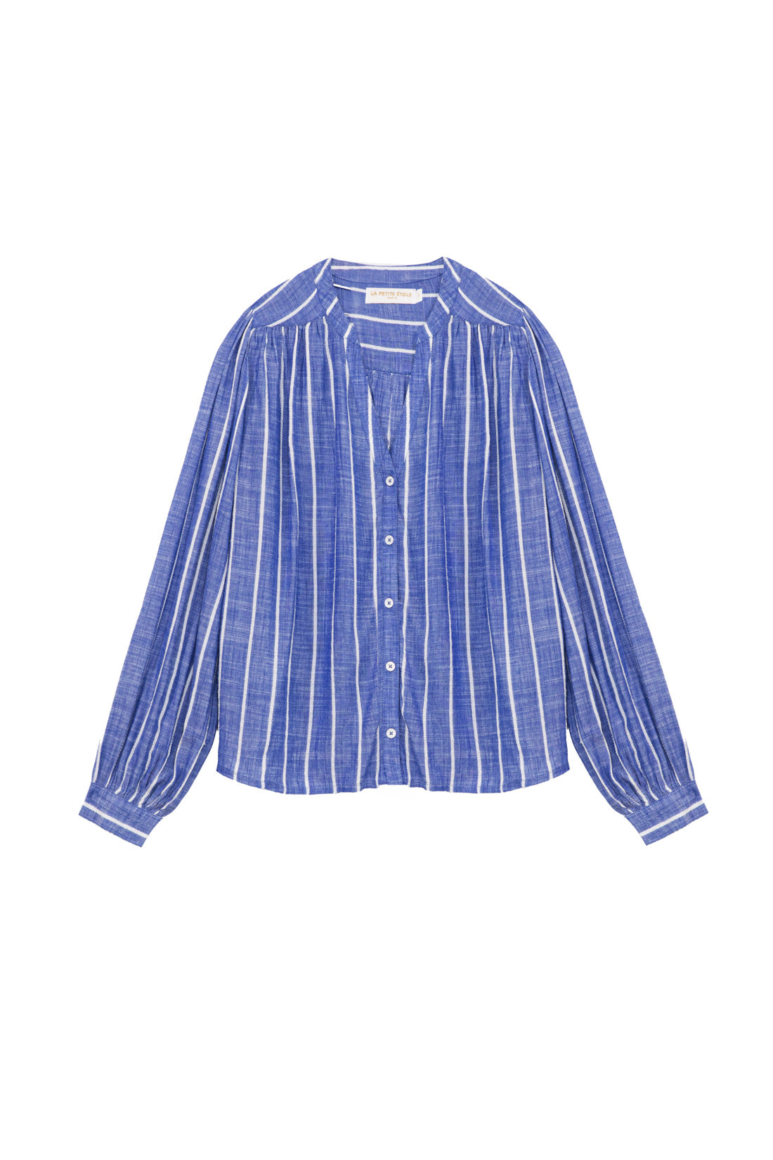 Blue striped blouse- Blue/White
